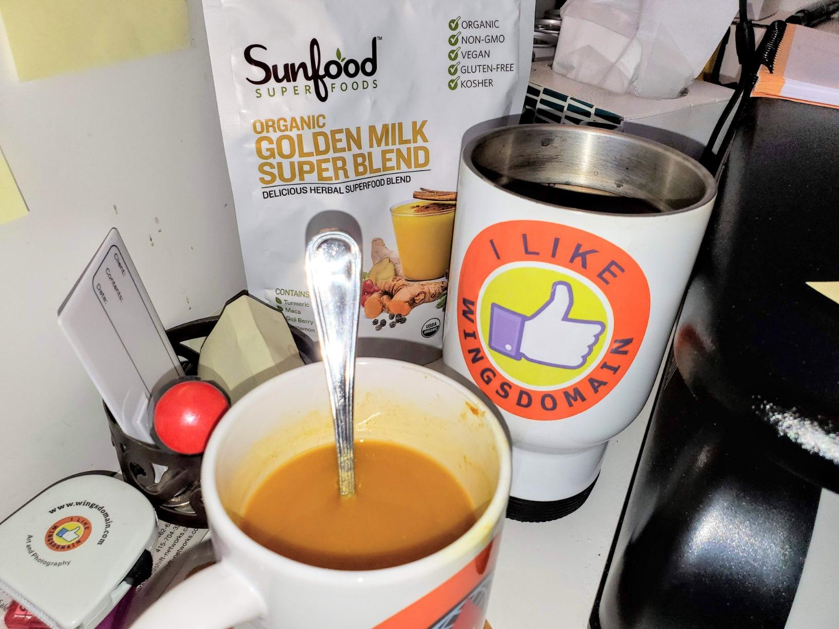 Sunfood Superfoods Organic Golden Milk Super Blend - Turmeric Latte Powder Mix with Ginger, Black Pepper, Cinnamon & Cardamom, USDA Organic, 6 oz customer photo 2