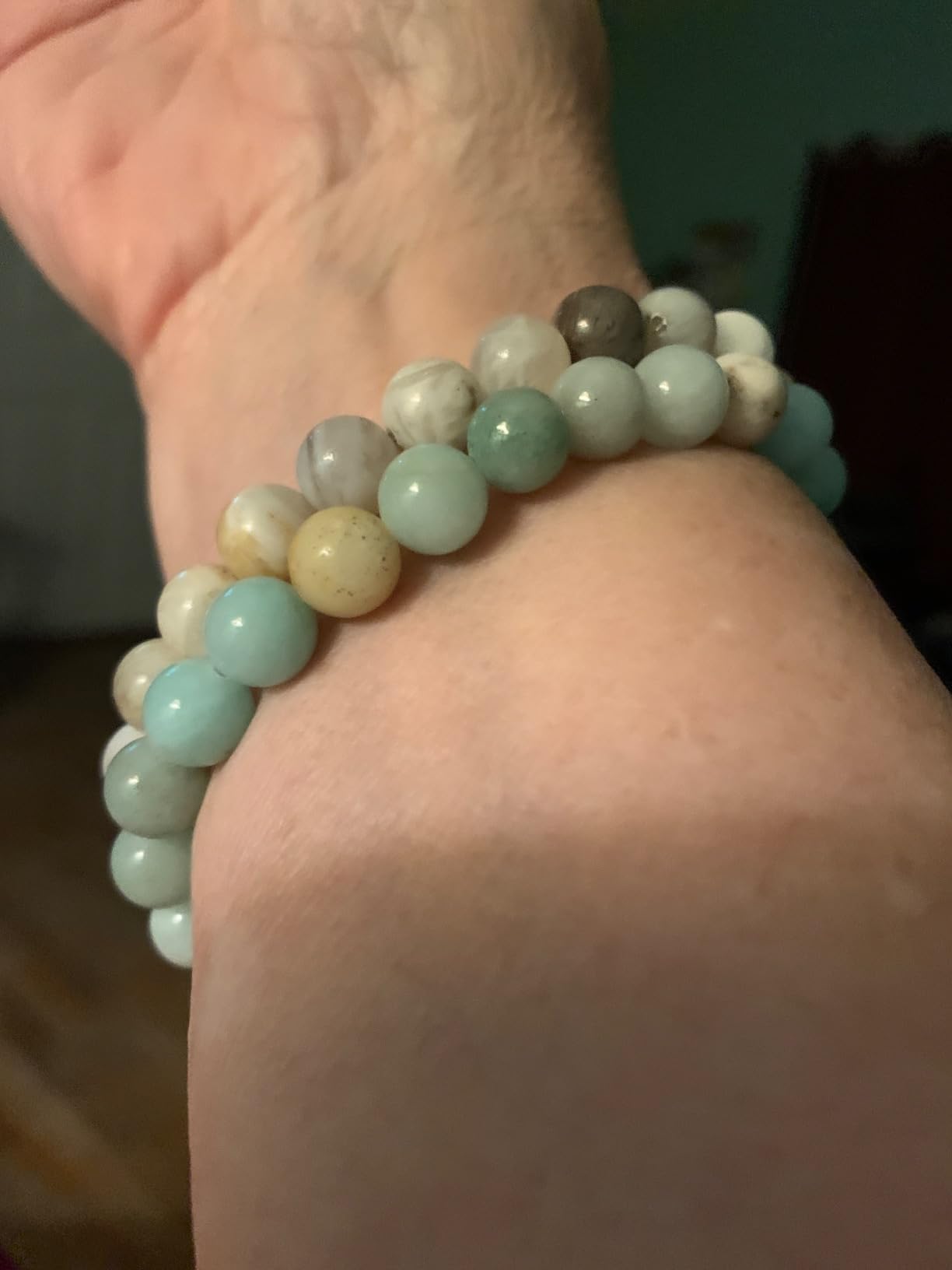 Bivei Natural Crystals Gemstone Healing Stretchy Round Beaded Bracelet | 8MM Semi Precious Beads Bracelet, Handmade Spiritual Jewelry Gift for Women Men,Enhance Positive Energy customer photo 2
