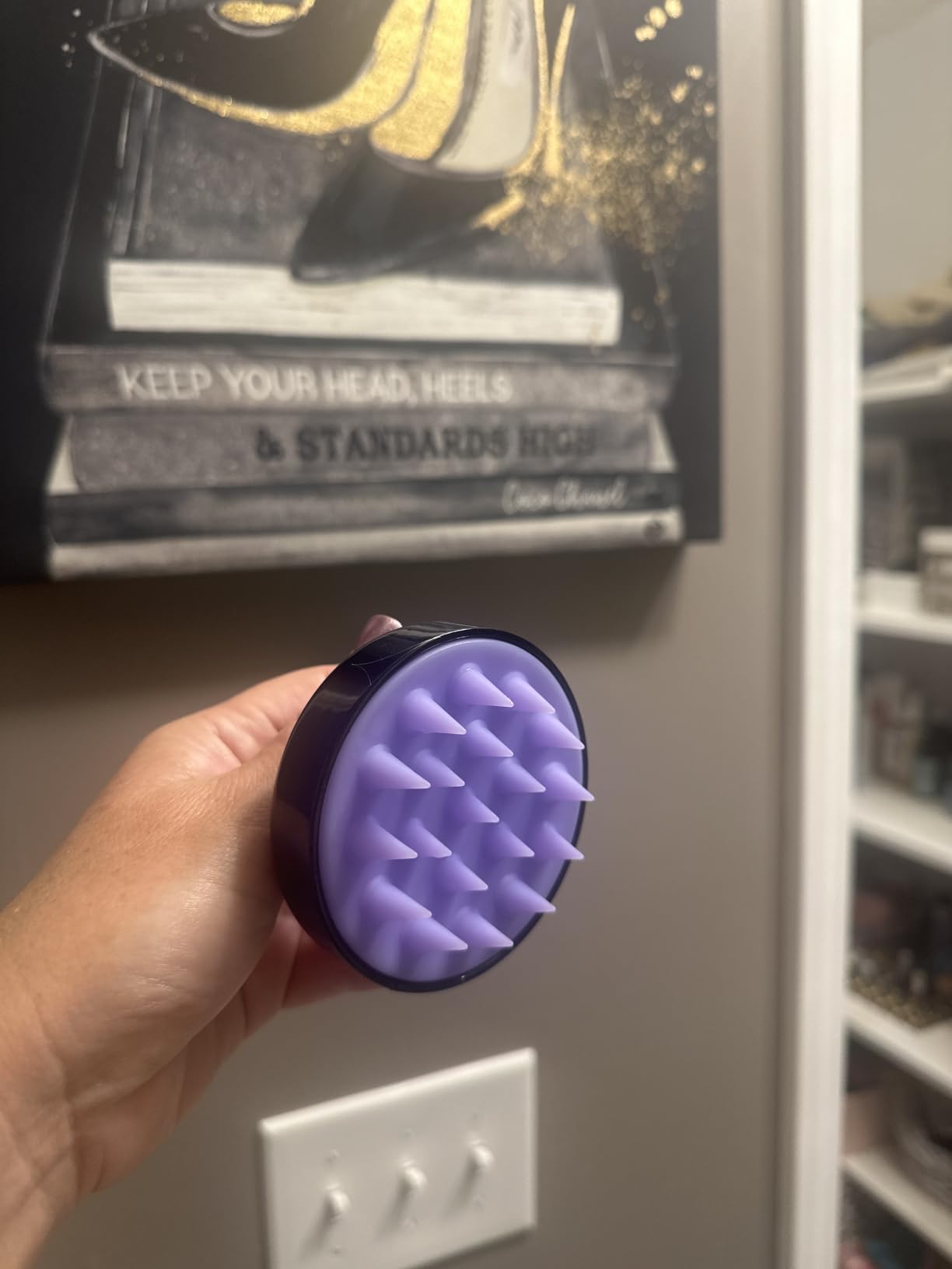 HEETA Scalp Massager Hair Growth, Soft Silicone Scalp Scrubber Shampoo Brush for Exfoliation, Dandruff Removal Head Massage Stress Relax, Wet & Dry Use for Thick Thin Curly Hair Care, Black customer photo 2