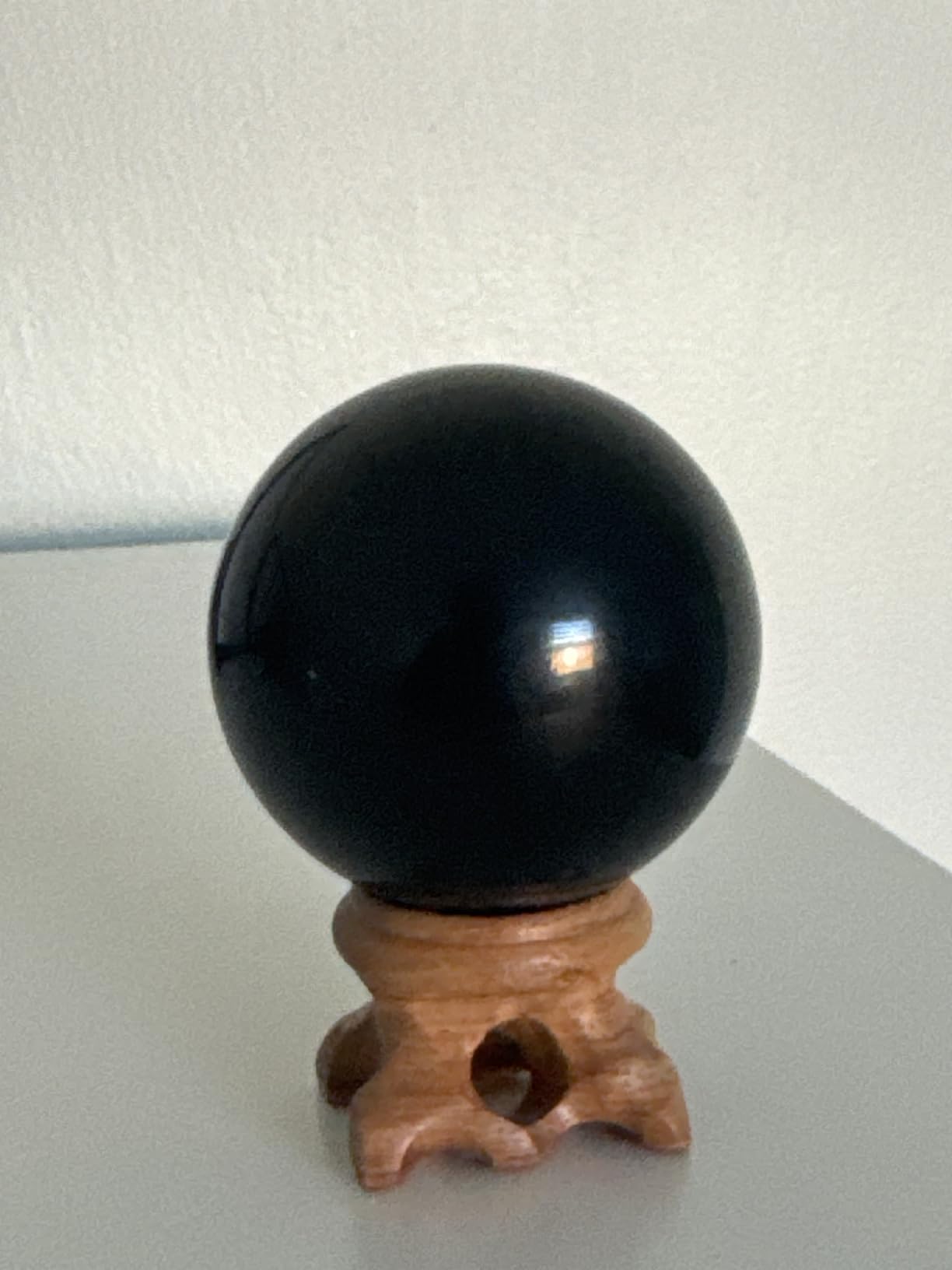 Mina Heal Black Obsidian Sphere for Meditation, Feng Shui, and Divination - Authentic Obsidian Crystal Ball for Protection and Energy Cleansing customer photo 1