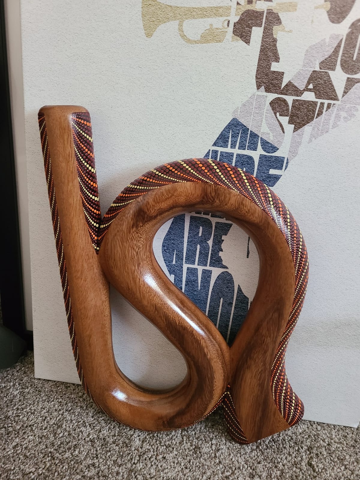 Didgeridoo S-Shaped Mahogany Instrument by JIVE - Hand-Carved, Hand-Painted Travel Size with Deep Resonant Tone, Popular for Sound Therapy & Circular Breathing Practice (S-Shape) customer photo 1