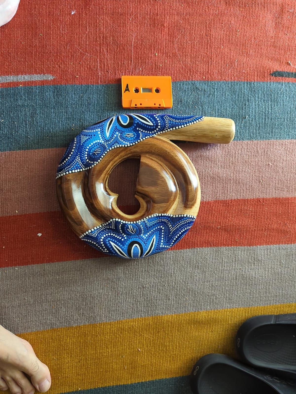 Didgeridoo S-Shaped Mahogany Instrument by JIVE - Hand-Carved, Hand-Painted Travel Size with Deep Resonant Tone, Popular for Sound Therapy & Circular Breathing Practice (S-Shape) customer photo 2