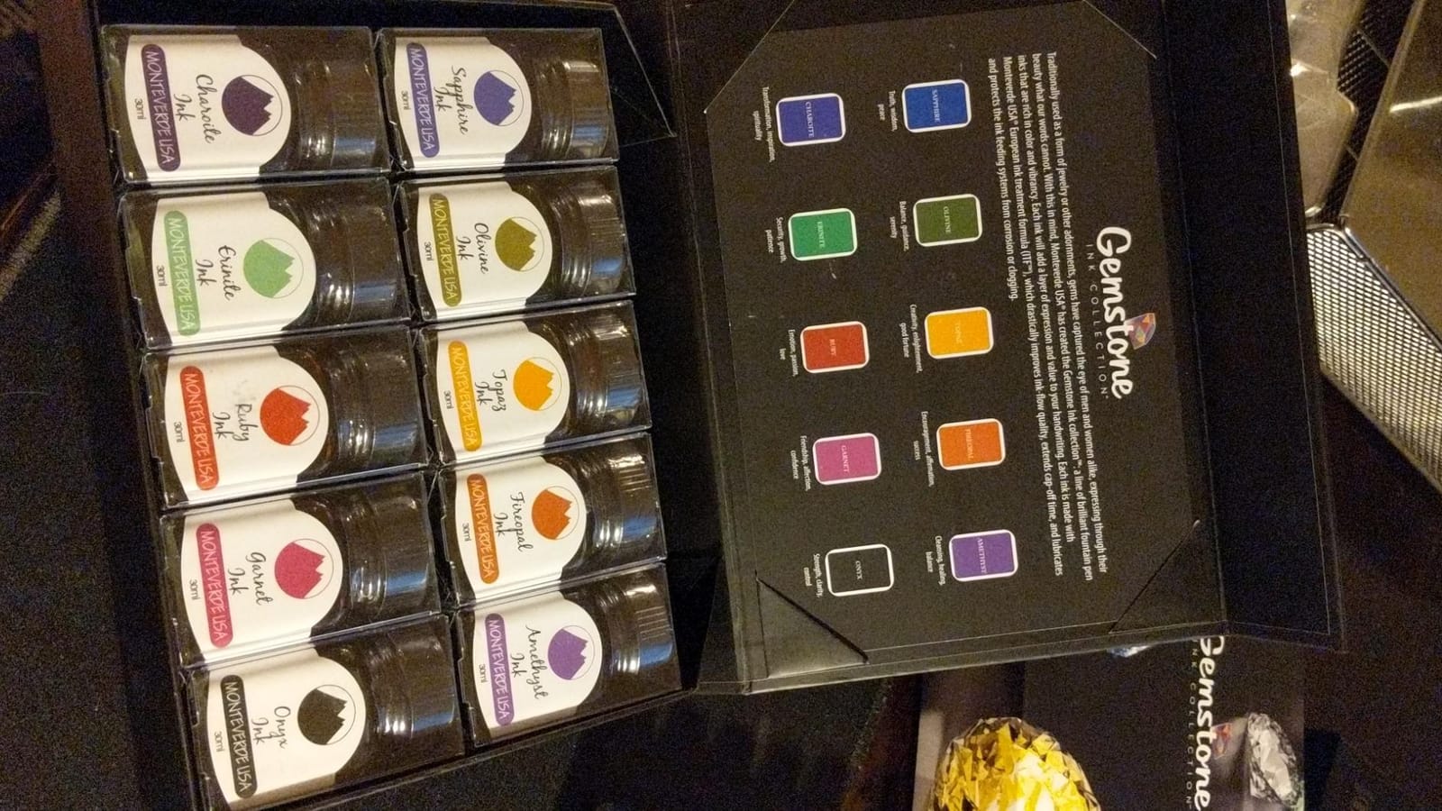 Monteverde Gemstone Collection Fountain Pen Ink Gift Set, 10pc - Curated 10-piece set with expressive colors for writing, journaling, and gifting customer photo 1