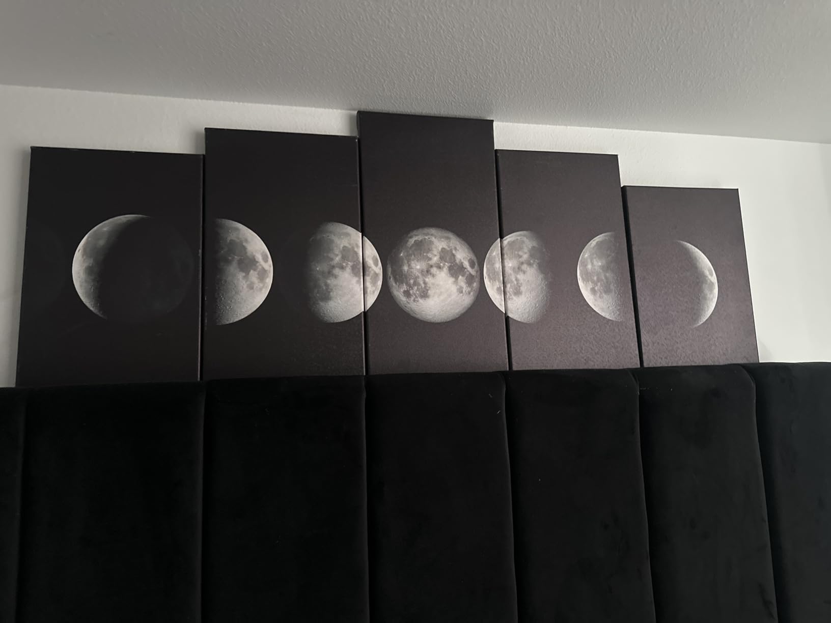 sechars Moon Phases Canvas Wall Art Decor Black and White Lunar Moon Pictures Paintings for Home Office Decorations Framed Ready to Hang customer photo 1