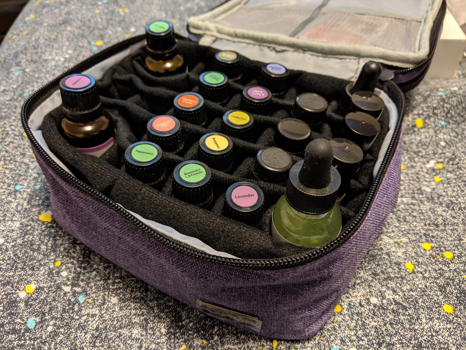 LUXJA Double-Layer Essential Oil Carrying Case Holds 30 Bottles, Purple | Fits 5ml-30ml & Roller Bottles, Storage for Oil Accessories, Bag Only customer photo 2