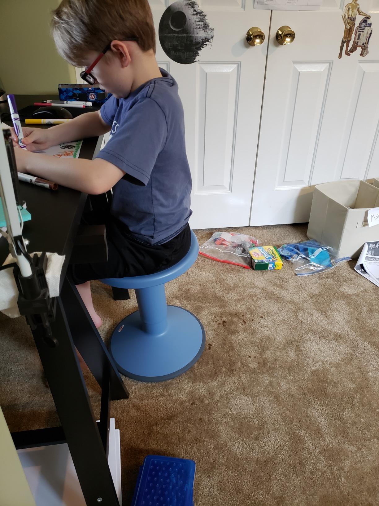 ECR4Kids SitWell Wobble Stool, Adjustable Height, Active Seating, Black customer photo 2