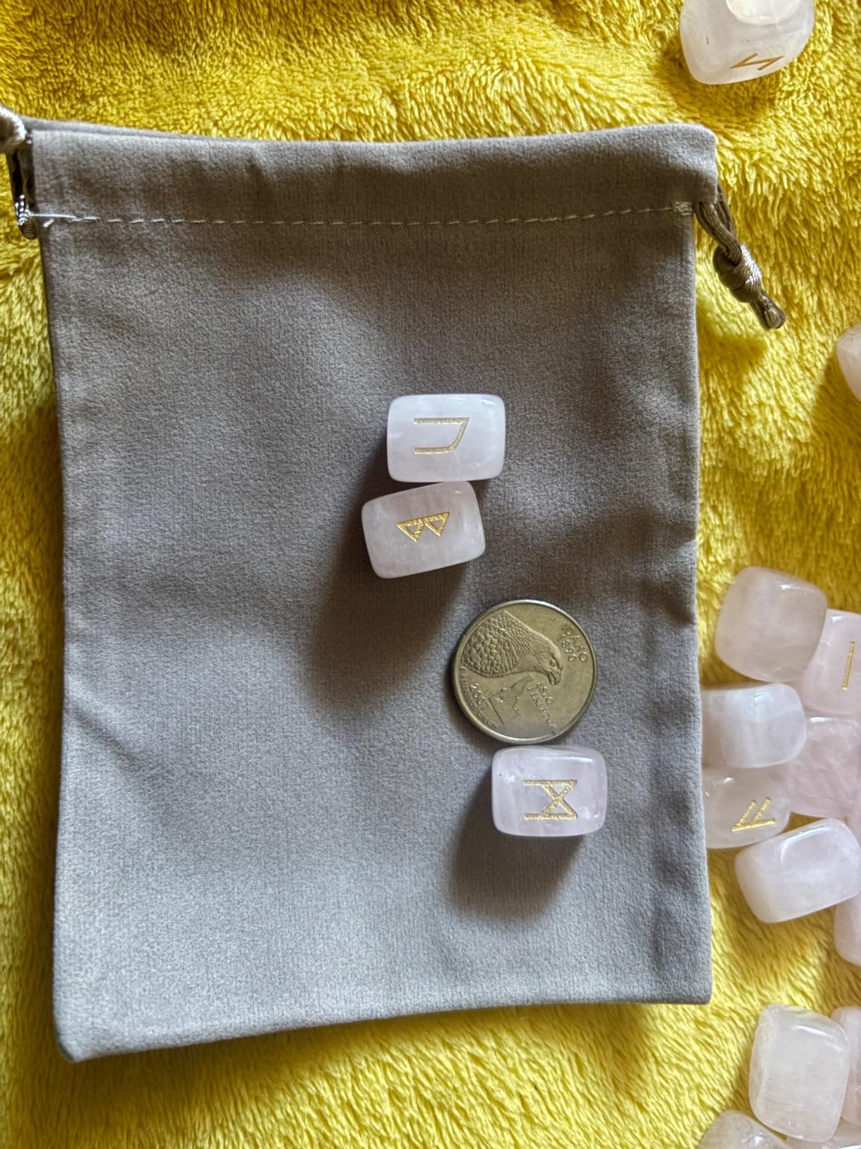 mookaitedecor Rune Stones Set with Engraved Elder Futhark Alphabet Crystal Meditation Divination, Tiger's Eye customer photo 1