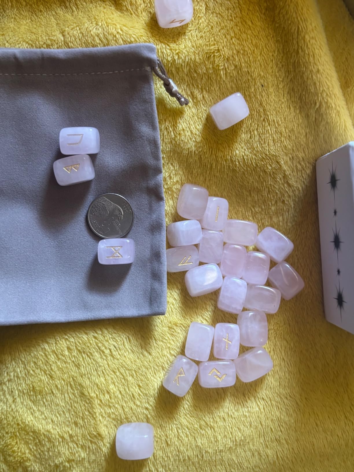 mookaitedecor Rune Stones Set with Engraved Elder Futhark Alphabet Crystal Meditation Divination, Tiger's Eye customer photo 2