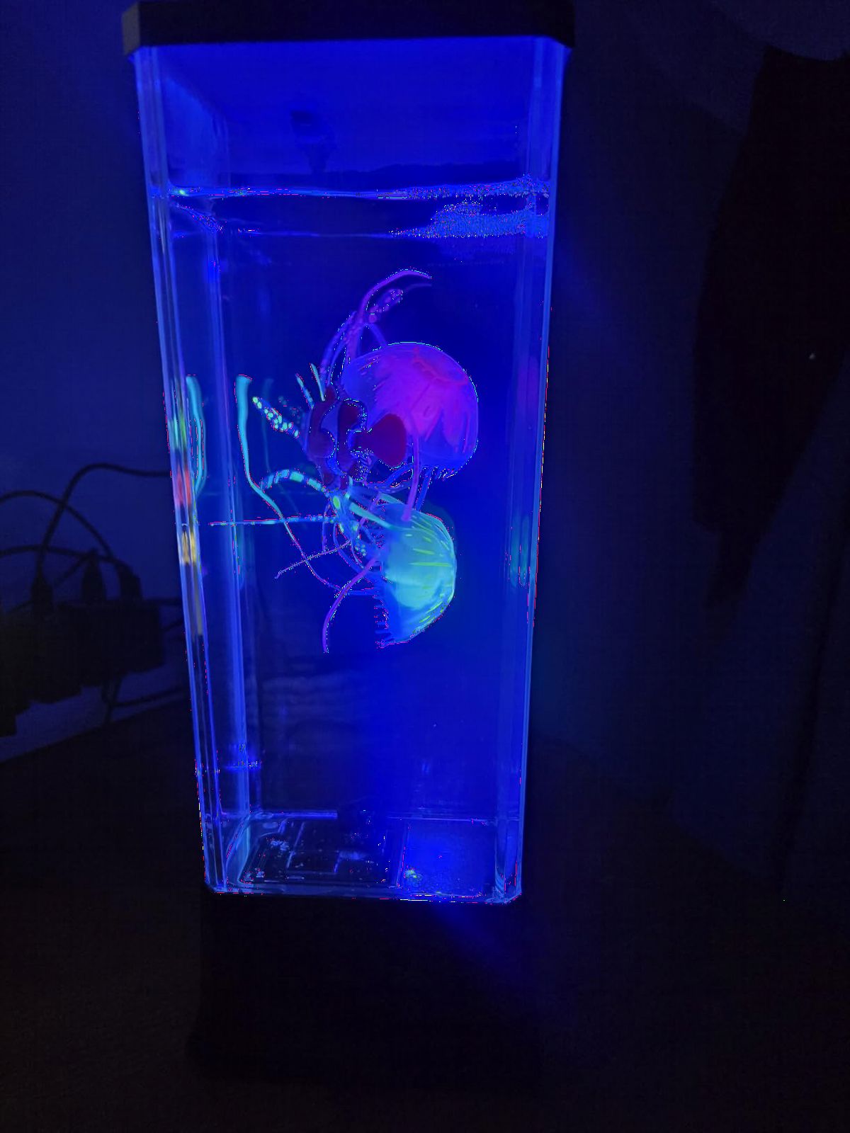 COLORLIFE Electric Jellyfish Tank Table Lamp with Color Changing Light Gift for Kids Men Women Home Deco for Room Mood Light for Relax(Black) customer photo 2