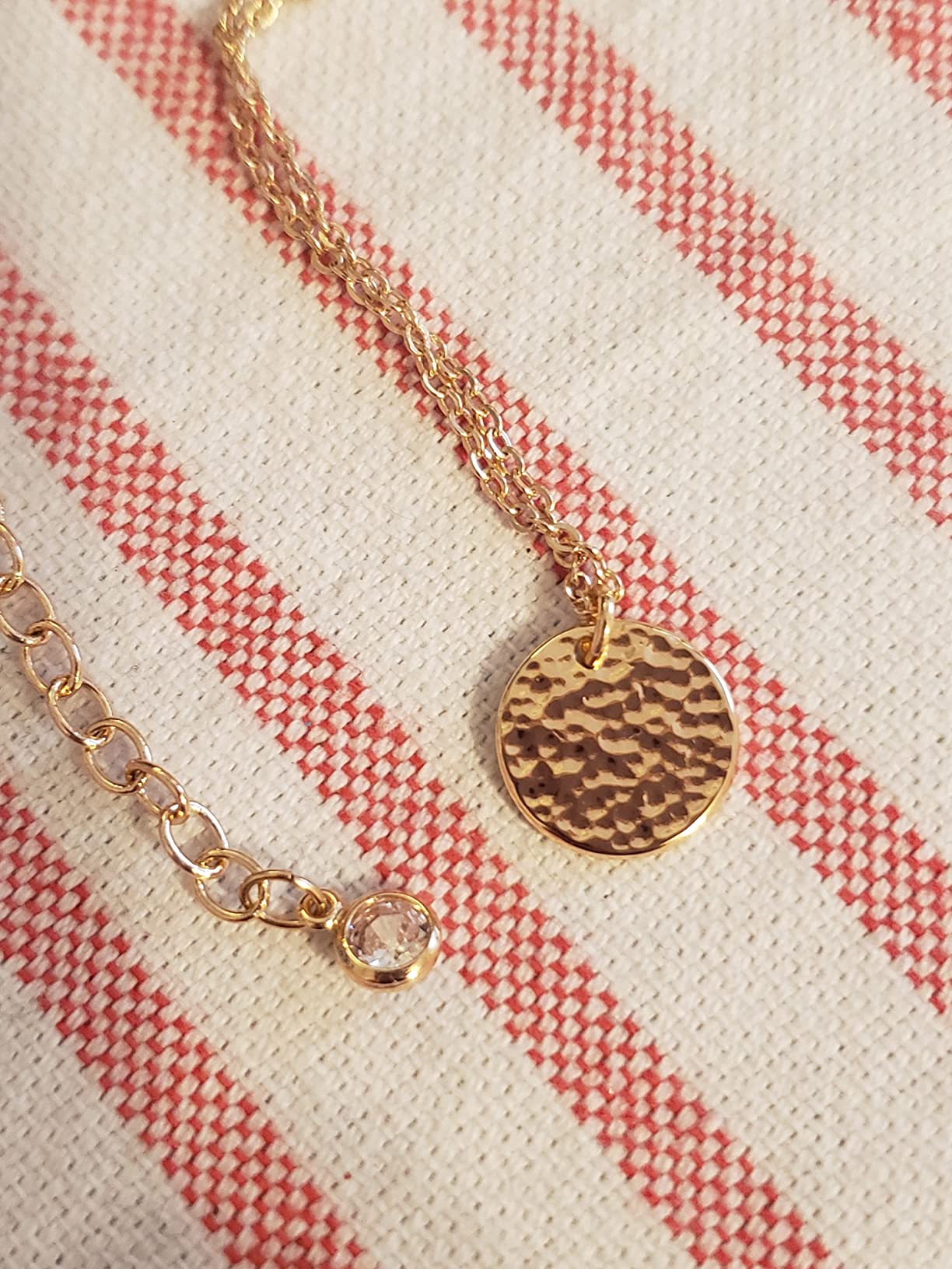 Constellation Necklace Pendant 14K Gold-Plated Hammered Round Disc customer photo 2