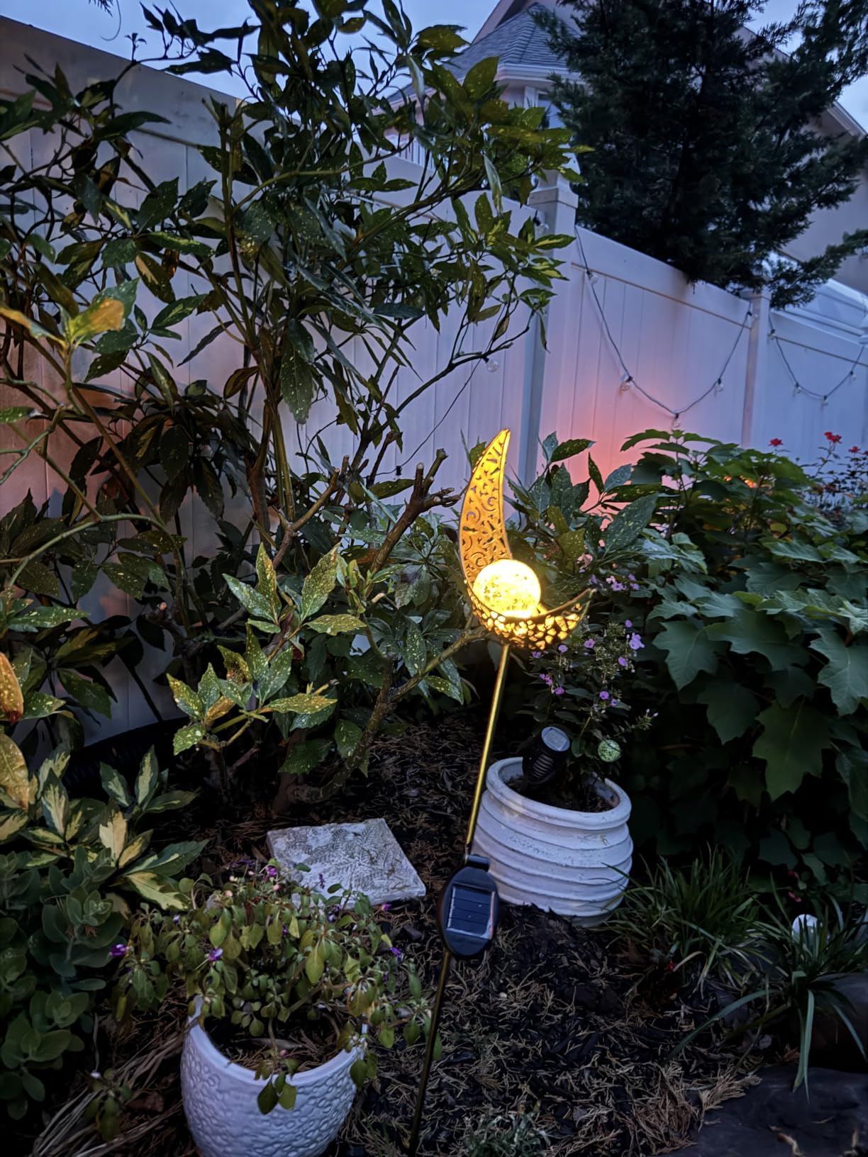 Moon Solar Lights Outdoor Garden Decor Gifts for Mom Women, Waterproof Stakes Yard Decorations for Lawn, Patio Accessories, Backyard Ornaments Birthday Gifts Mother Grandma (Bronze) customer photo 1