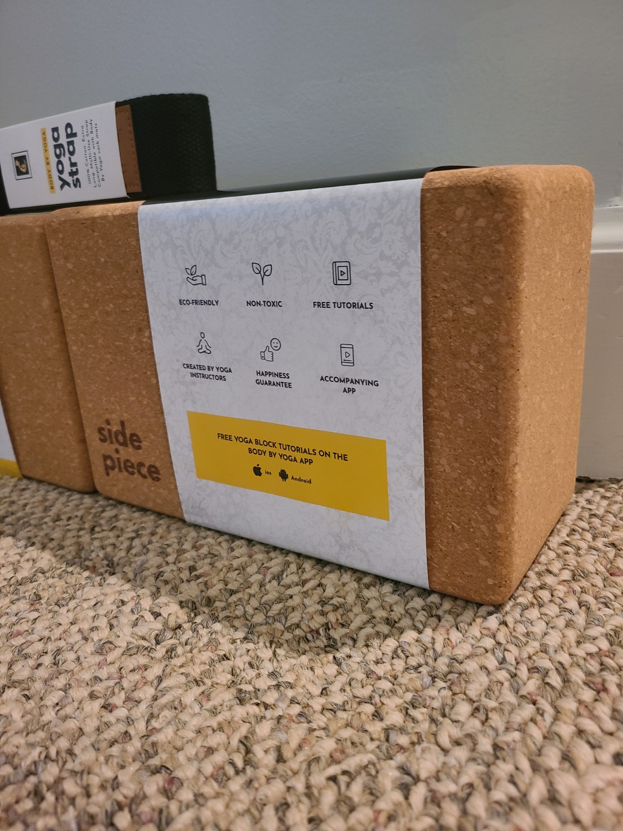 Cork Yoga Blocks 2 Pack - Premium Cork Grain, Highly Stable, Chip Resistant | Extra Large 4