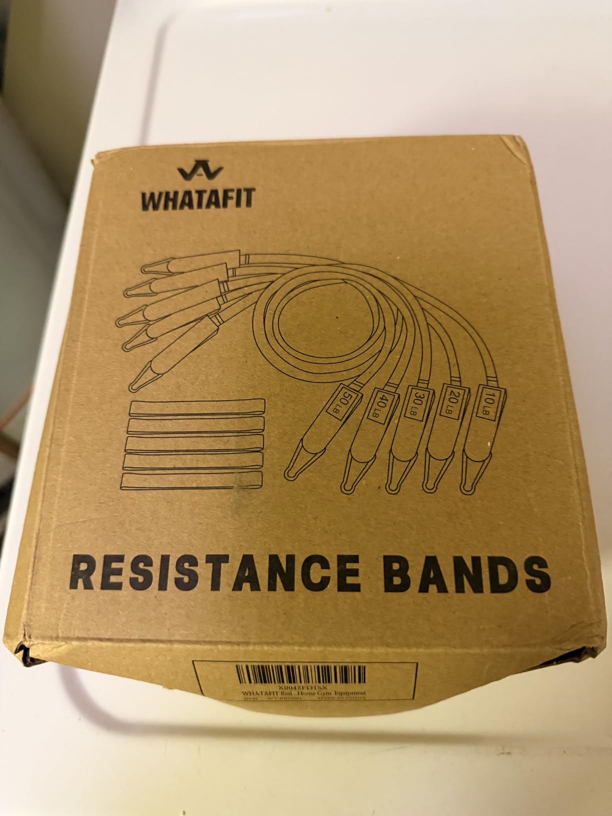 WHATAFIT Resistance Bands, Exercise Bands, Workout Bands with Handles, Door Anchor and Ankle Straps, 5 Resistance Levels Fitness Bands for Strength Training, Physical Therapy, and Home Gym Equipment customer photo 1