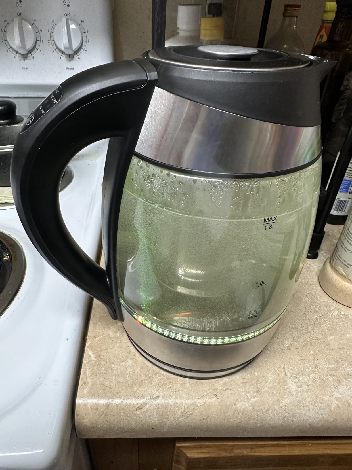 Chefman Electric Kettle with Temperature Control, 5 Presets LED Indicator Lights, Removable Tea Infuser, Glass Tea Kettle & Hot Water Boiler, 360° Swivel Base, BPA Free, Stainless Steel, 1.8 Liters customer photo 1