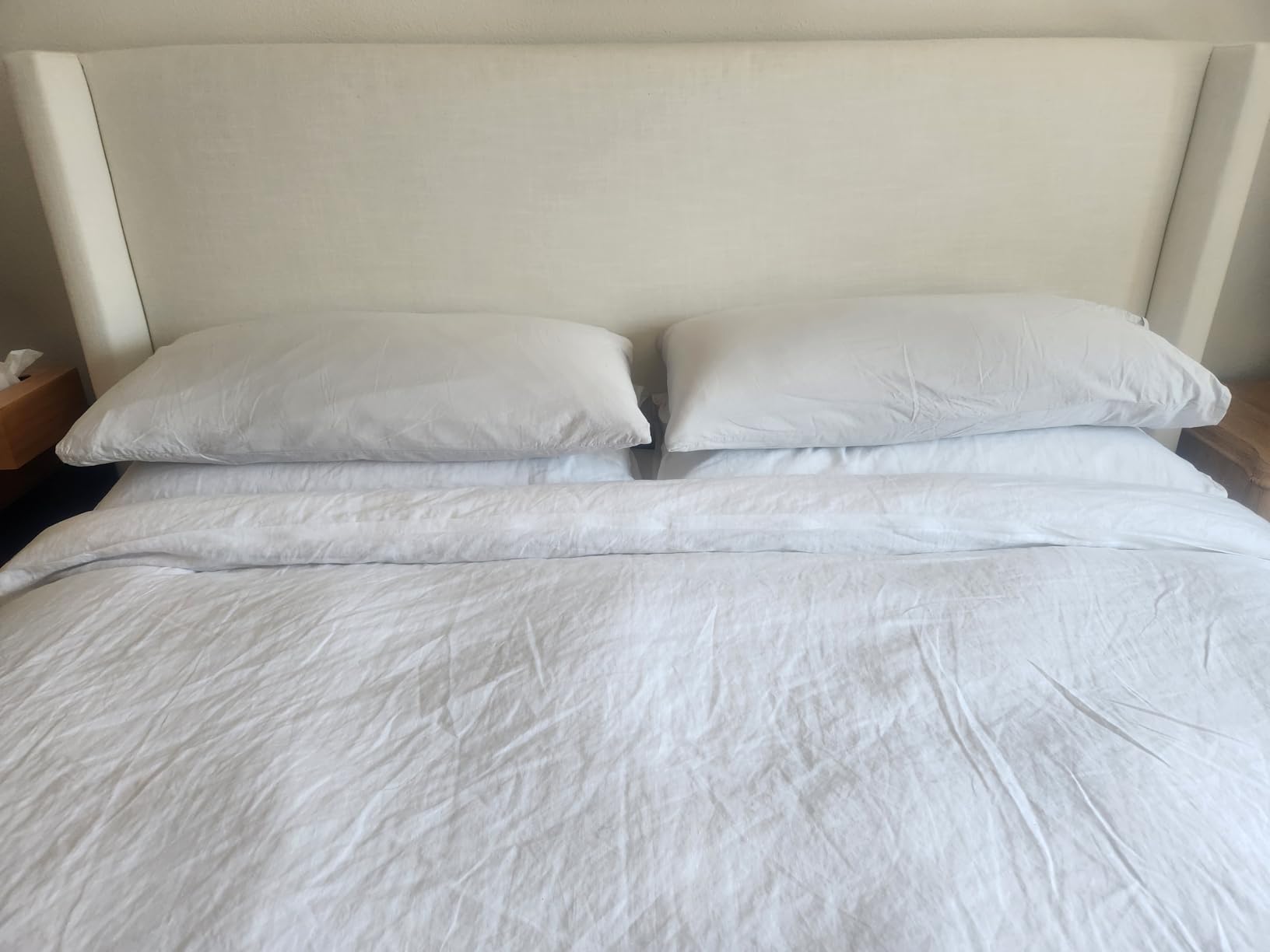 DAPU 100% French Linen Duvet Cover 3Pcs Set, 170GSM Linen Bedding, Queen | Soft Breathable All-Season for Hot sleepers, Corner Ties & Zipper Closure, French Linen Flax from Normandy, Natural Linen customer photo 2