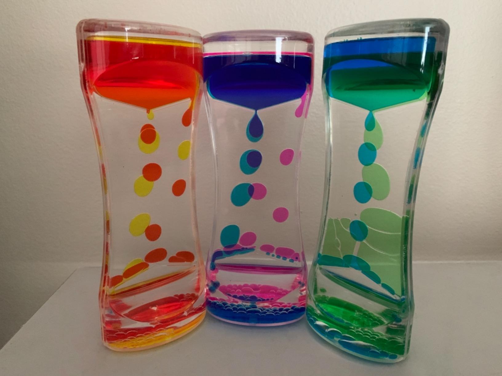 YoYa Toys Liquimo - Liquid Motion Bubbler - 3 Pack - Sensory Fidget Desk Toy for Kids & Adults - Relaxing Hourglass Timer Tubes - Calming Visual Play for School, Home, Office, Stress Relief and Focus customer photo 2