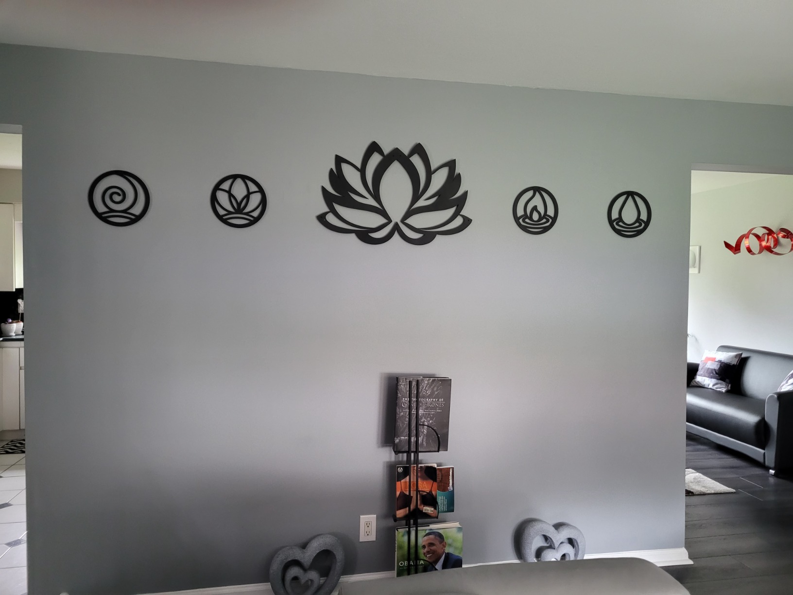 DEKADRON Metal Wall Art - Lotus Flower - Metal Wall Decor Home Office Decoration Yoga Studio Décor (18