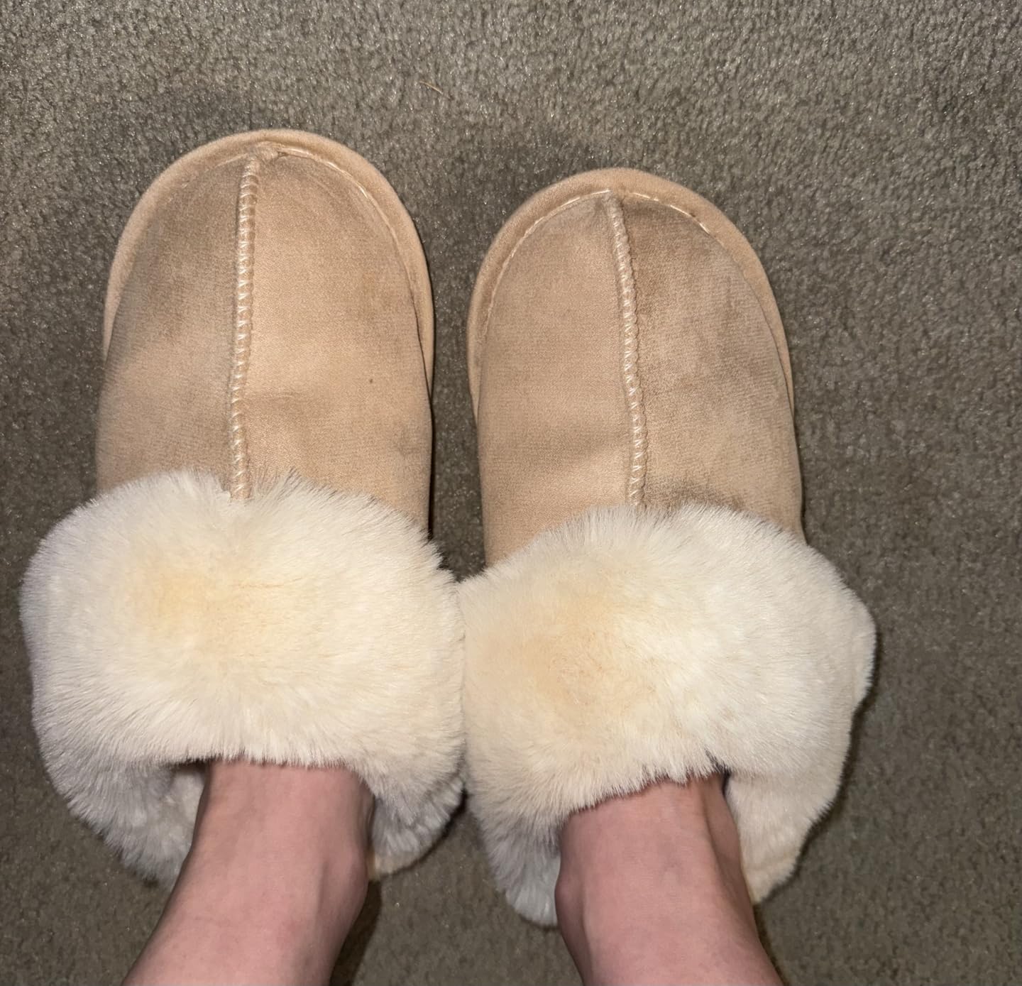 Donpapa Womens Fuzzy Slippers Memory Foam Warm Cozy Indoor House Shoes customer photo 2