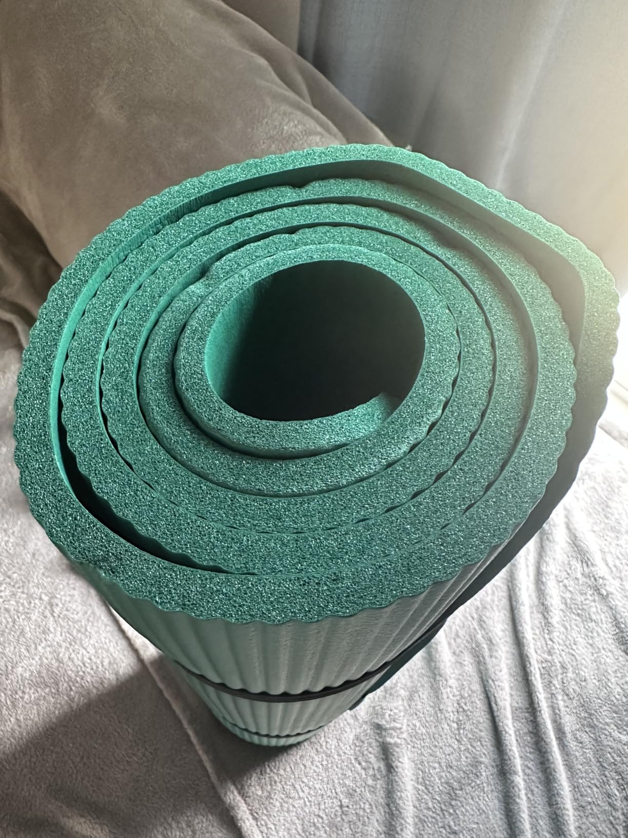 Gaiam Thick Yoga Mat, Exercise & Fitness Mat with Easy-Cinch Carrying Strap | Non-Slip NBR Foam | Joint Cushioning customer photo 2