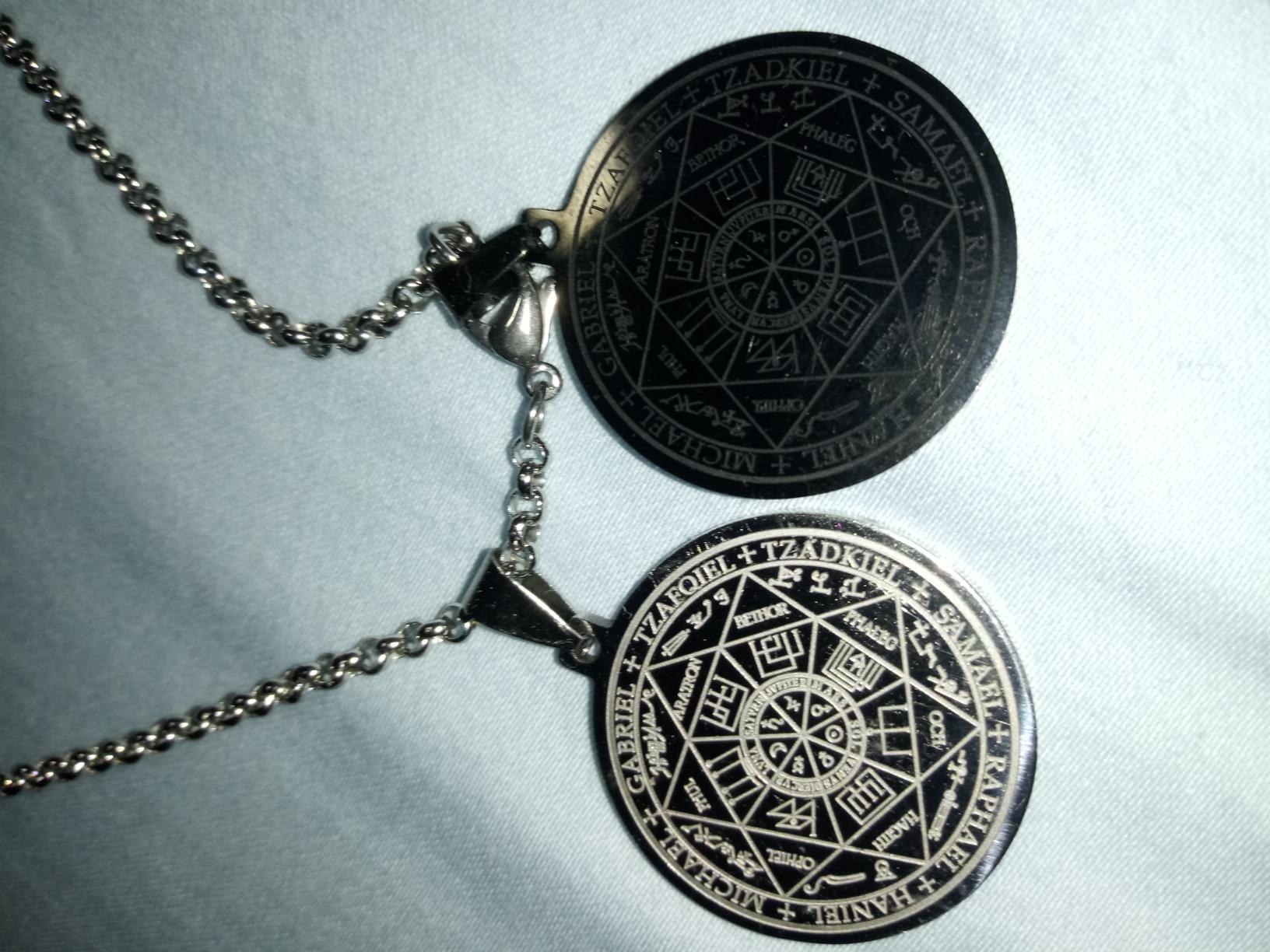 Seven Archangels Pendant Necklace For Men Women Protection Amulet Archangel Michael Coin Pendant Necklace Gabriel Uriel Spiritual Stainless Steel Medal Necklace 24 inches customer photo 1