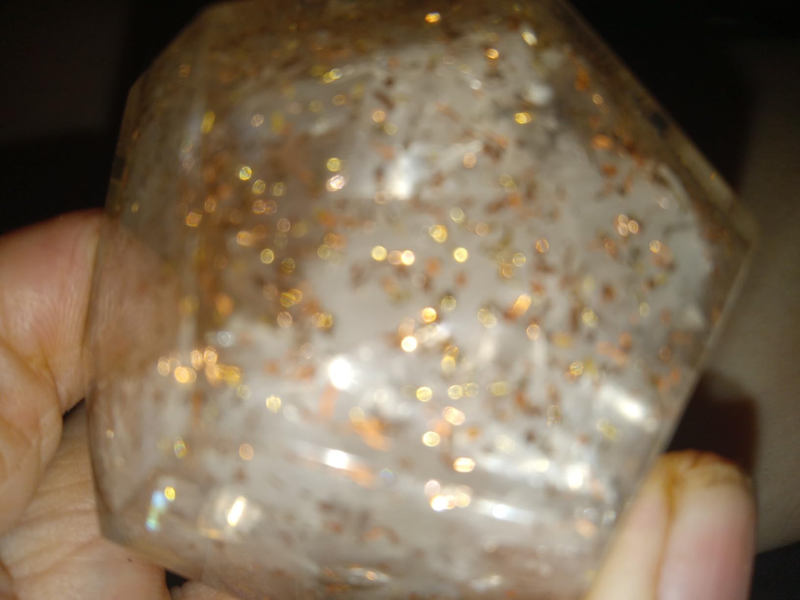 Orgonite Crystal Selenite Dodecahedron - Orgone Energy Generator Healing Chakra Stone with Flower of Life Design for Spiritual Balance, Meditation, Yoga, Reiki, Office and Home Decor customer photo 2