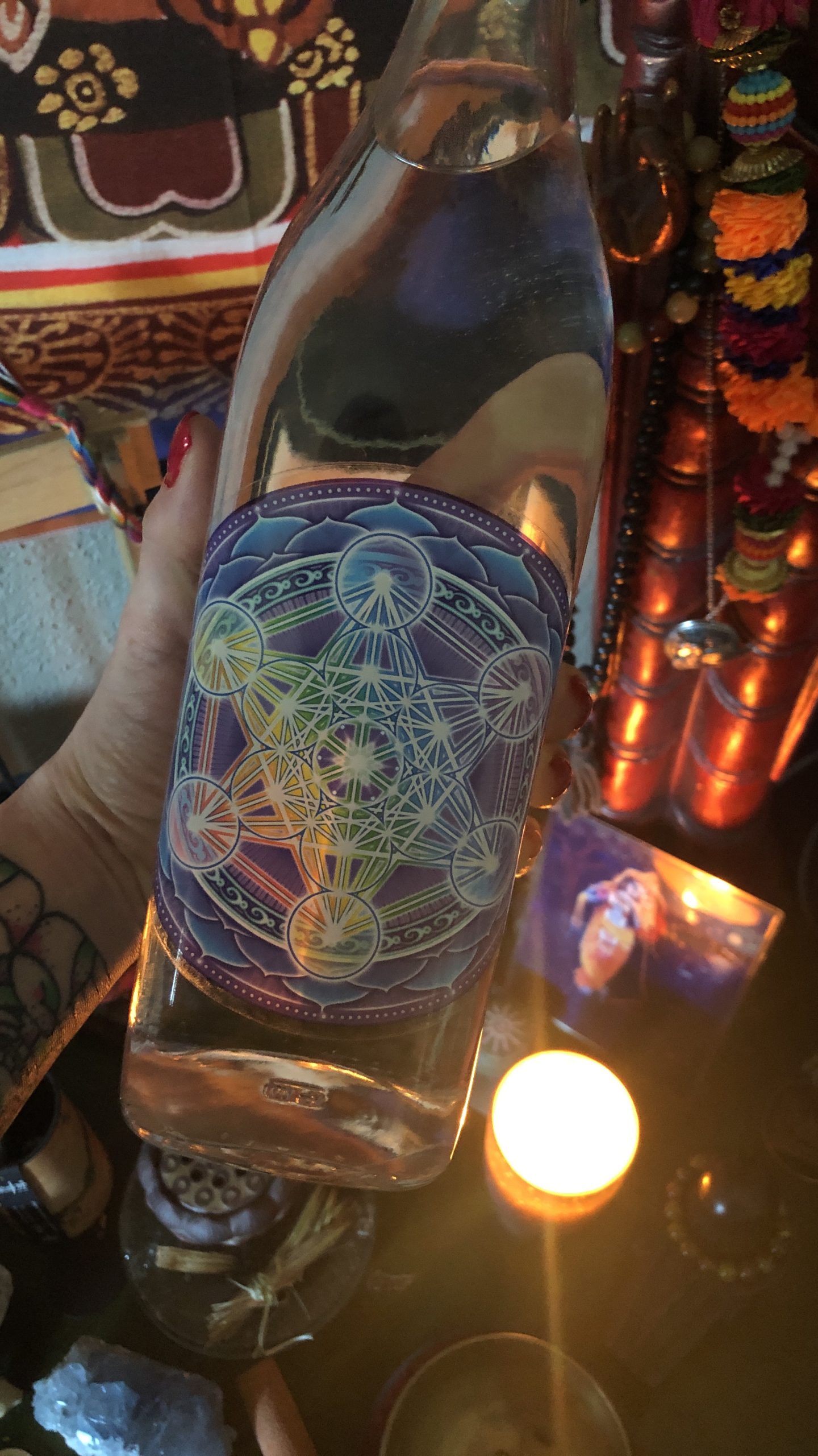 Metatron Mandala Sacred Geometry Metatron's Cube Seed of Life Window Sticker/Decal - Circular 4.5