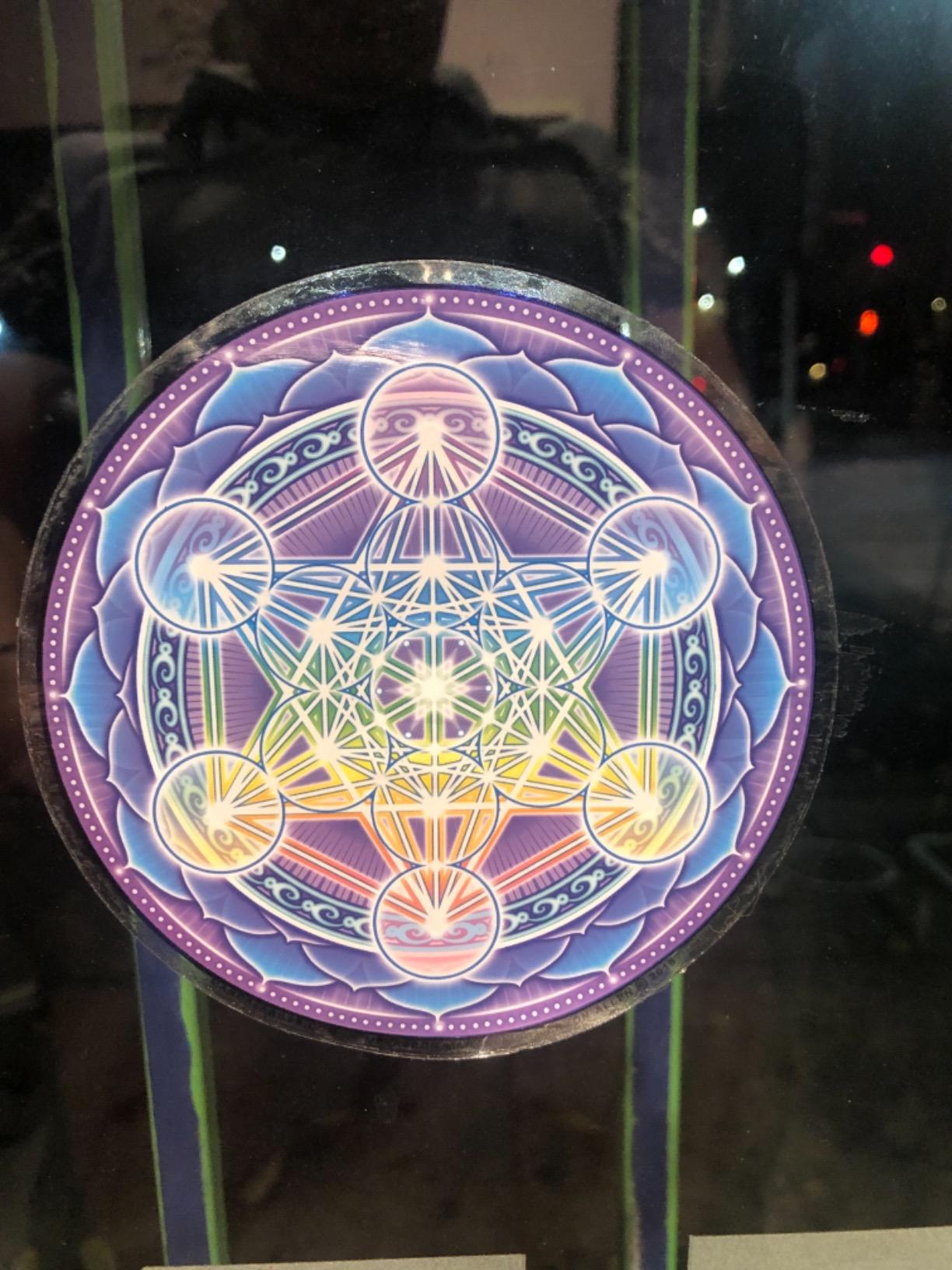 Metatron Mandala Sacred Geometry Metatron's Cube Seed of Life Window Sticker/Decal - Circular 4.5