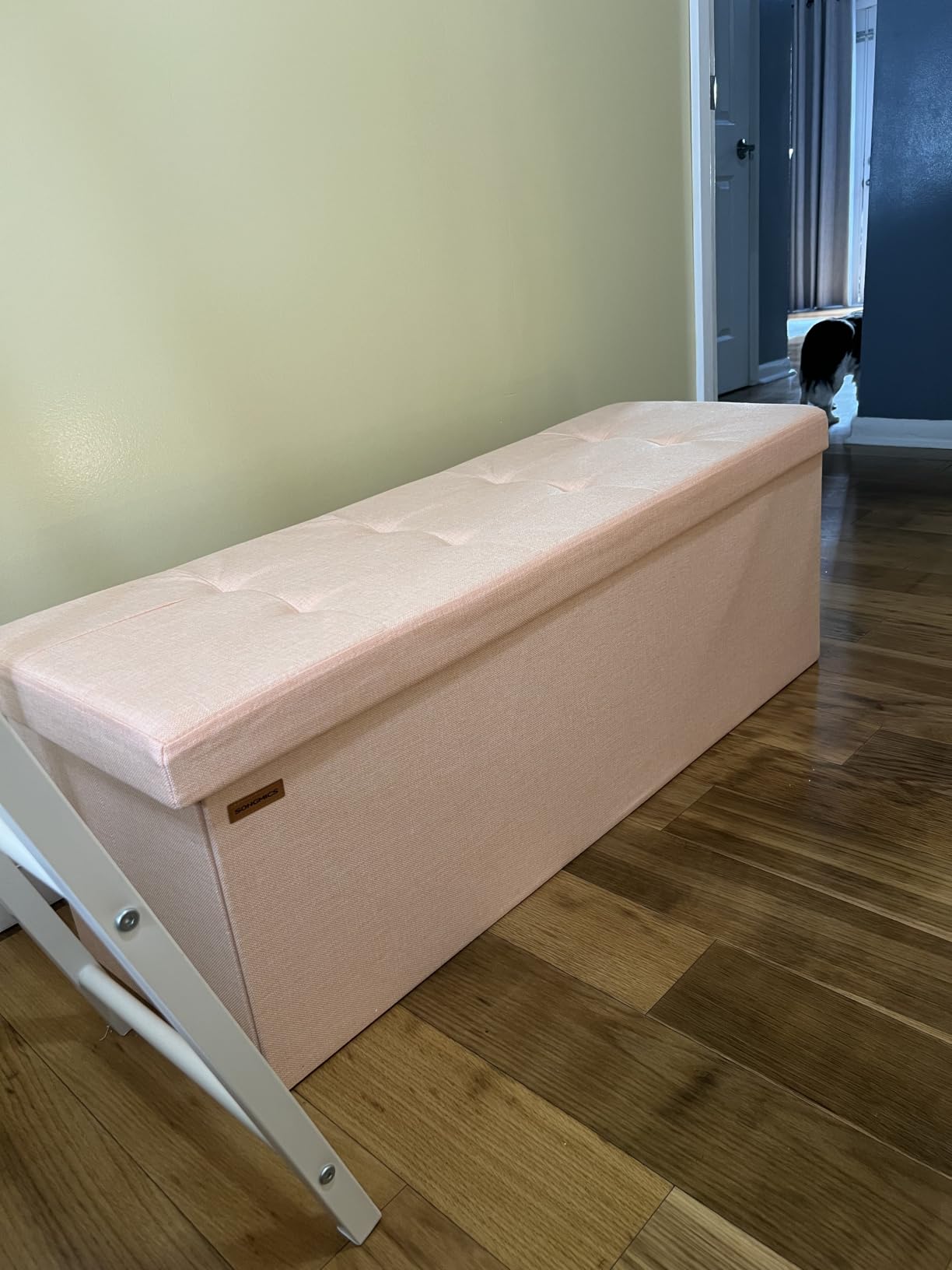 SONGMICS 43.3 Inches Folding Storage Ottoman Bench, Load 660 lb customer photo 1
