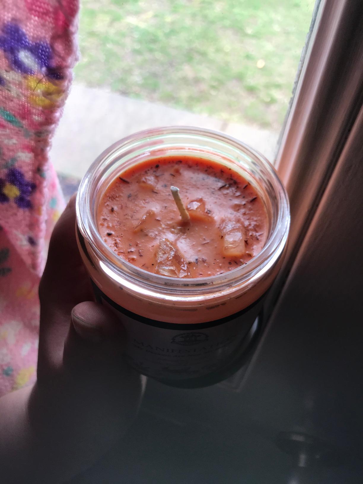 Manifestation Affirmation Candle | 9 oz Natural Soy Wax & Citrine Crystals, Herbs & Essential Oils | Dreams, Wishes, Law of Attraction Rituals customer photo 1