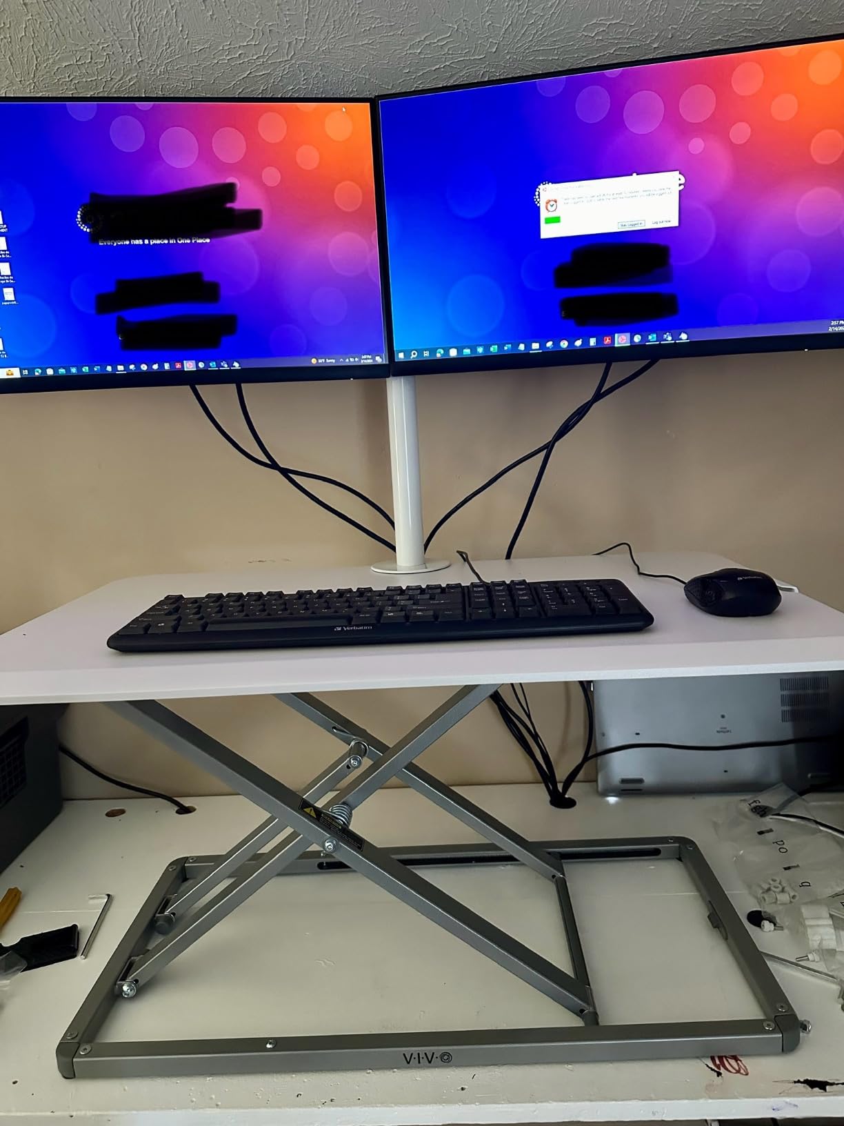 VIVO Black 29 inch Single Top Standing Desk Converter, DESK-V000U, Economy, Height Adjustable, Sit Stand Tabletop Monitor and Laptop Riser Workstation customer photo 1