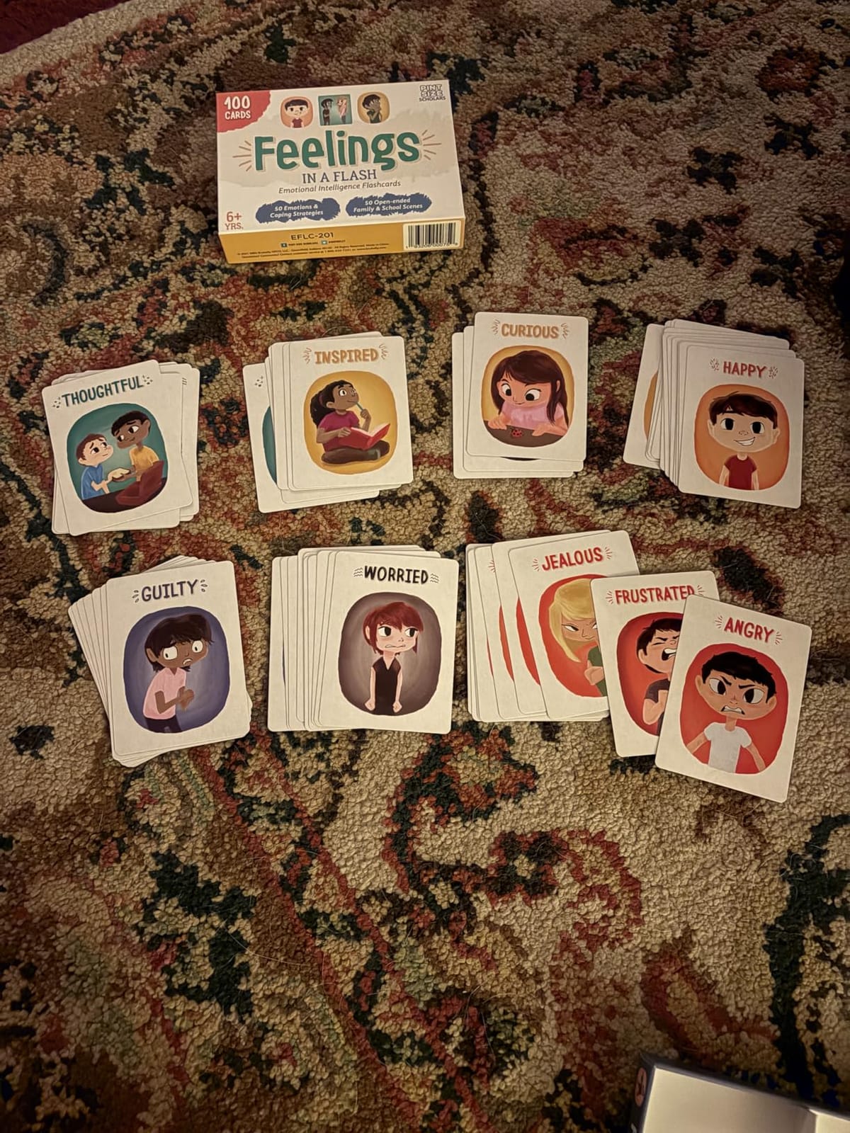 Feelings in a Flash - Emotional Intelligence Flashcard Game - Toddlers & Special Needs Children - Teaching Empathy Activities, Coping & Social Skills - 50 Scenario Cards, 50 Reaction Faces customer photo 1