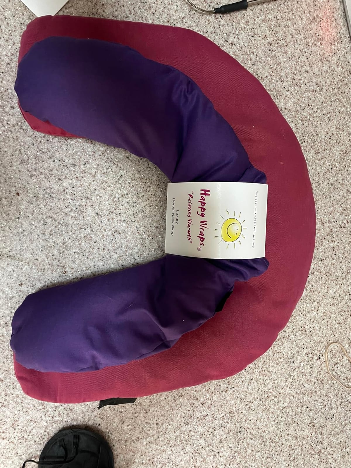 Microwavable Herbal Neck Wrap - Hot Cold Aromatherapy Neck Warming Pillow - Heating Pad for Migraines, Stress, Gifts for Women, Birthdays, Christmas and Free Sleep Mask - Purple Cotton customer photo 1