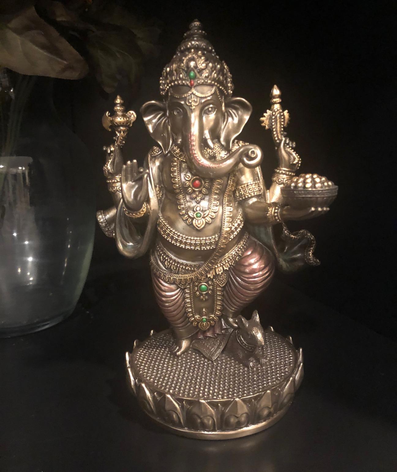 Standing Ganesh Statue, 7.5 Inch Hindu Elephant God Figurine customer photo 1