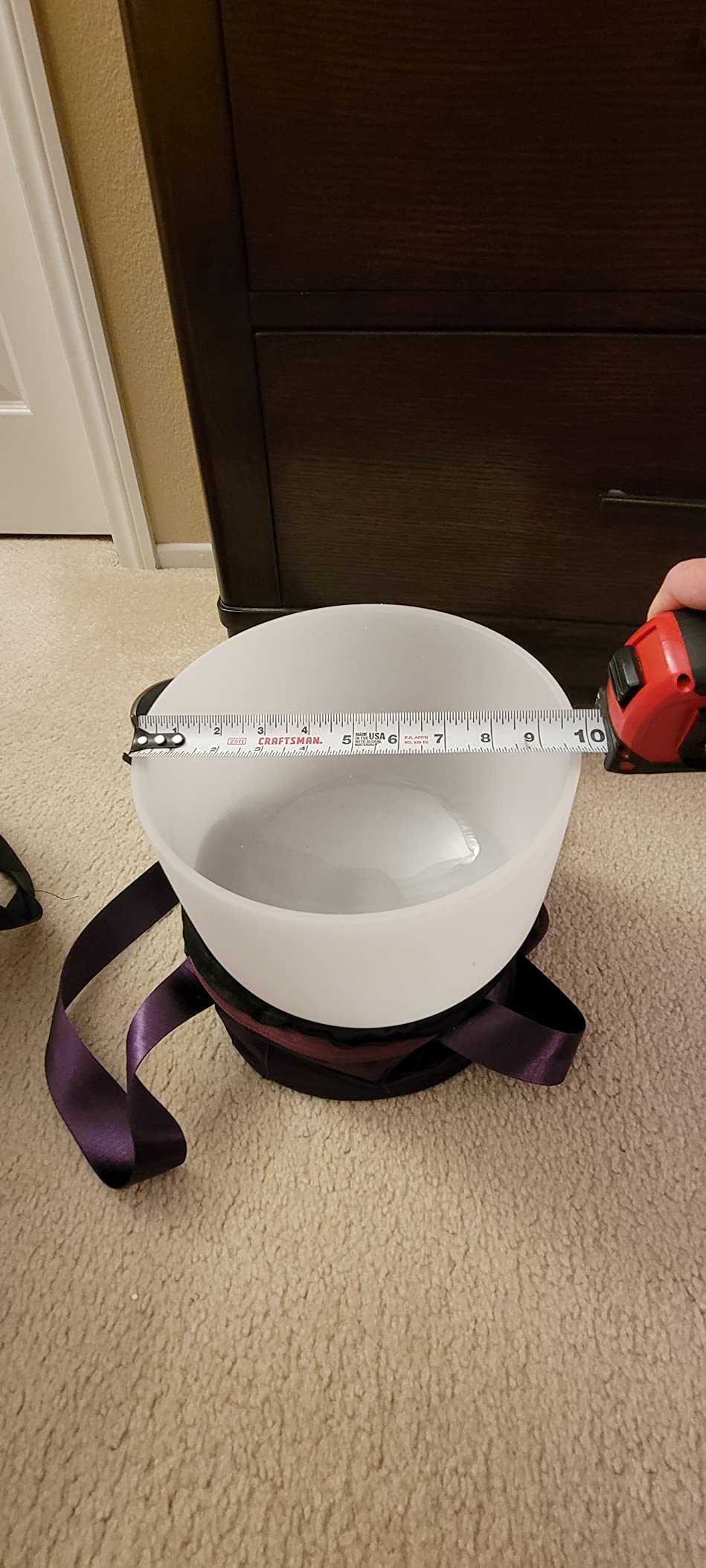 B Blesiya Portable Cotton Storage Carry Case Bag for 6-14inch Singing Bowl Parts - Purple, 8inch customer photo 2
