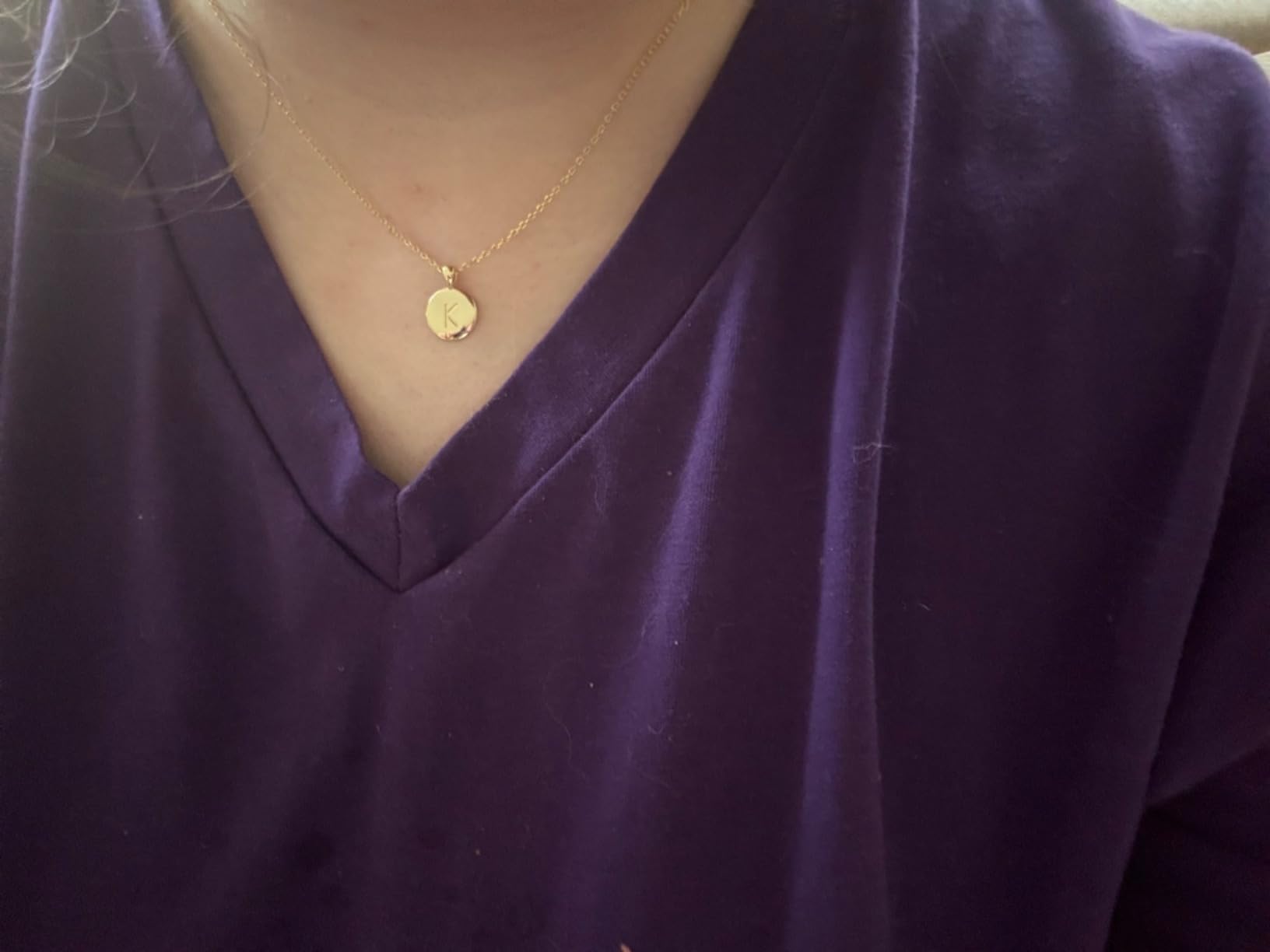 PAVOI Initial Necklace for Women, 14K Gold Plated Alphabet Letter Pendant | Letter Necklace for Women, Name Necklace, Necklace with Initials customer photo 1