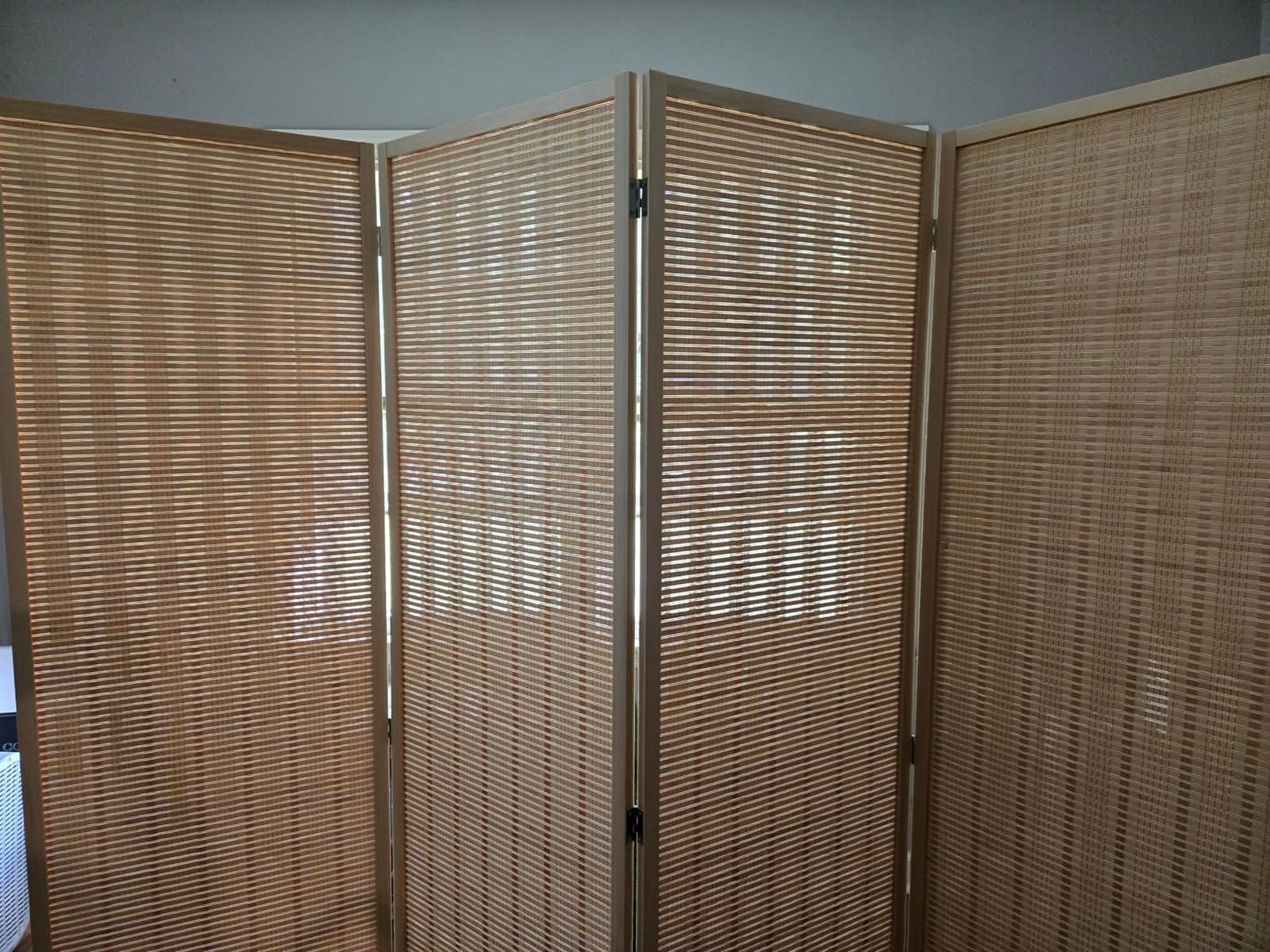 Room Divider 4 Panel Folding Privacy Screen, Woven Bamboo, Wooden - 6 ft. Tall Japanese Style customer photo 2