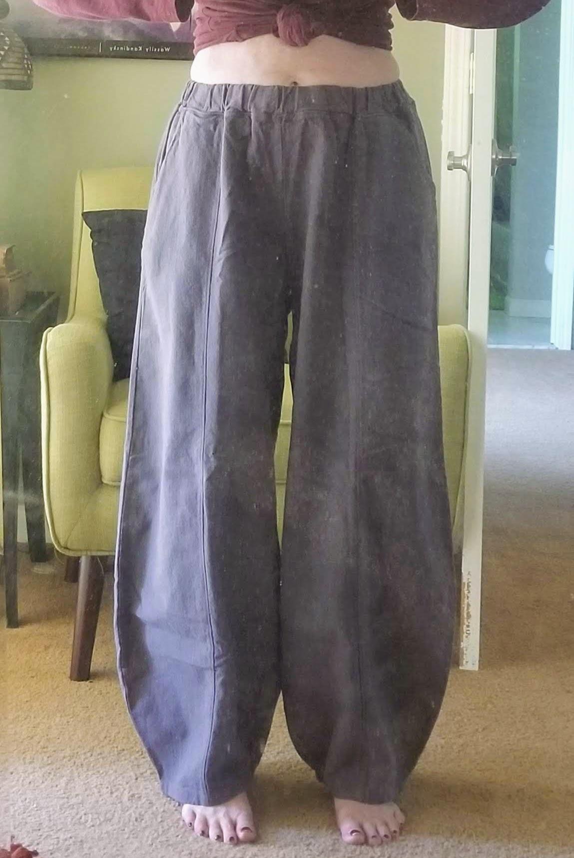Women's Casual Linen Pants Wide Leg Elastic Waist | Baggy Relaxed Fit, Boho Summer Lantern Trousers, Elastic High Waist, Lounge Palazzo, for Vacation Beach Daily customer photo 2