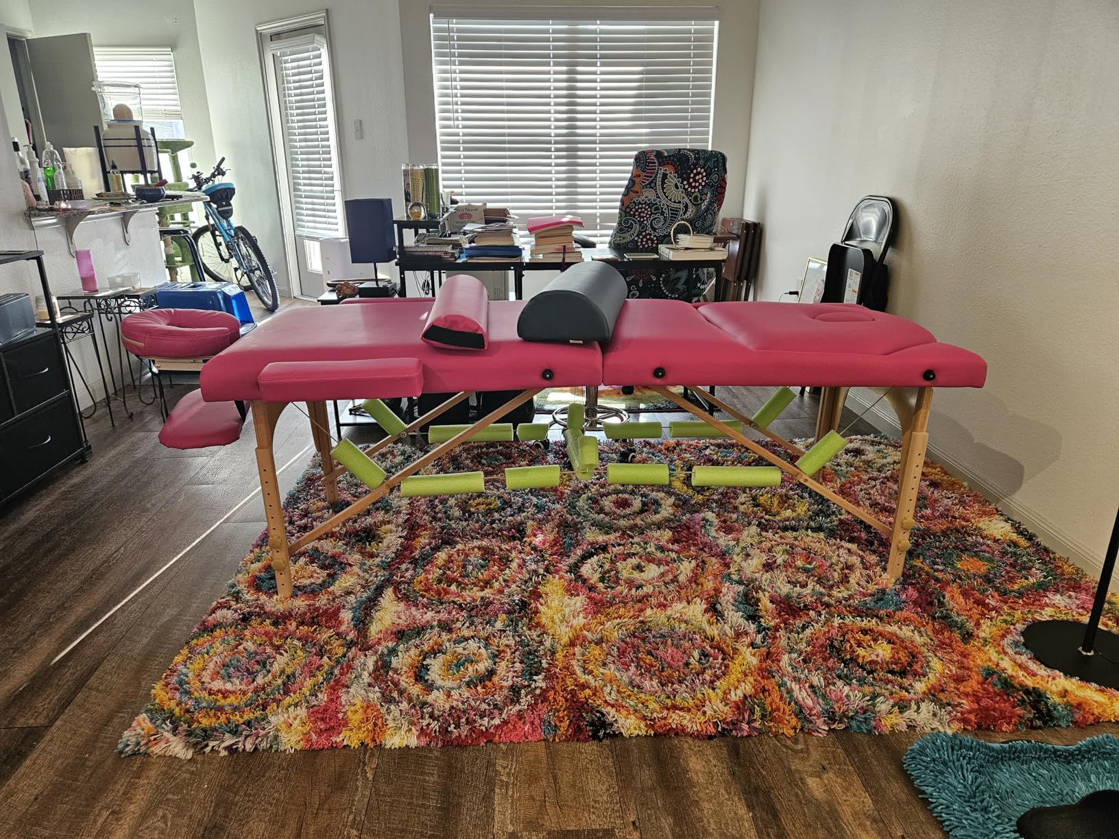Saloniture Professional Portable Massage Table with Backrest - Lavender customer photo 2