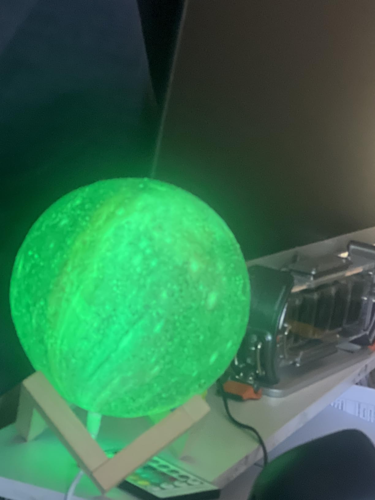 BRIGHTWORLD Moon Lamp Galaxy Lamp 5.9 inch 16 Colors LED 3D Moon Light, Remote & Touch Control Moon Night Light Gifts for Girls Boys Kids Women Birthday (Wooden Base) customer photo 2