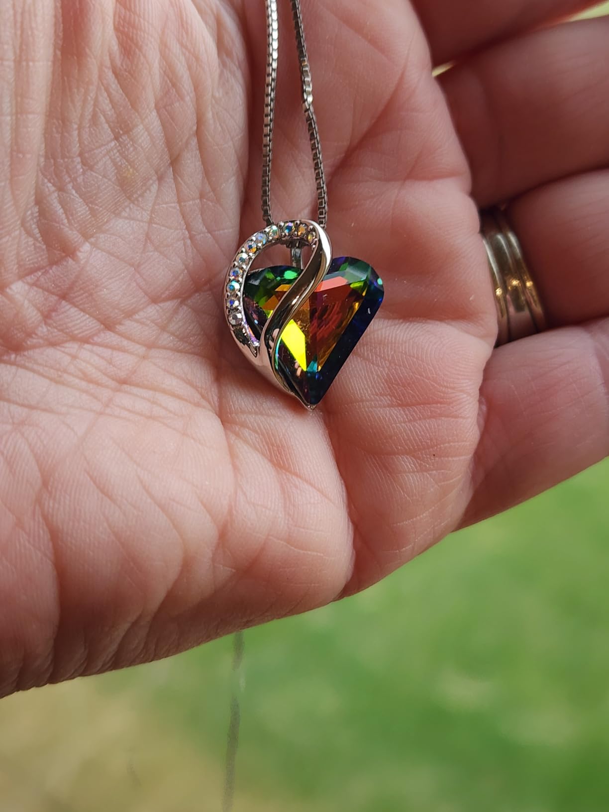 Gift Necklaces for Women, Infinity Love Birthstone Heart Crystal Pendant, Birthday Anniversary Jewelry for Wife, Mom, and Her, Silver Plated, 18