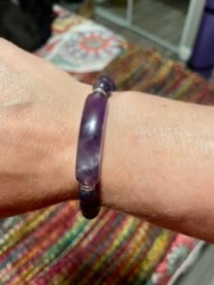 TUMBEELLUWA Natural Healing Crystal Beaded Bracelet with Heart Charm | 8mm Beads Stretch Bracelet, Tube Stone, Reiki Chakra Balancing, Boho Handmade Gemstone Jewelry, Daily Wear, Birthday Gift customer photo 1