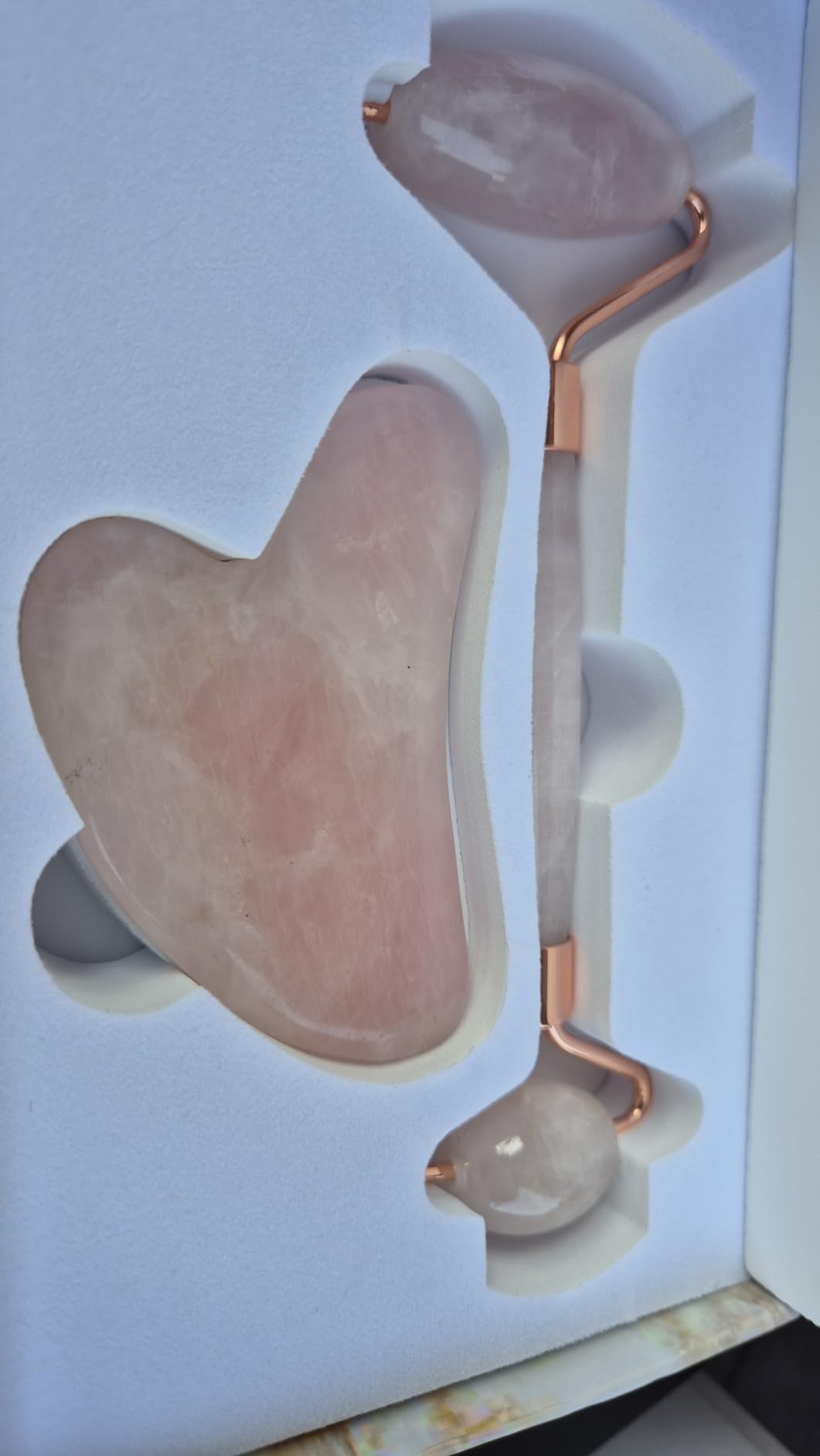 Face Roller Skin Care - Jade Roller Gua Sha Set, Rose Quartz Face Roller | Ultimate Facial Skin Care Products & Beauty Products Tools | Jade Facial Roller for Face and Eye Massager customer photo 1