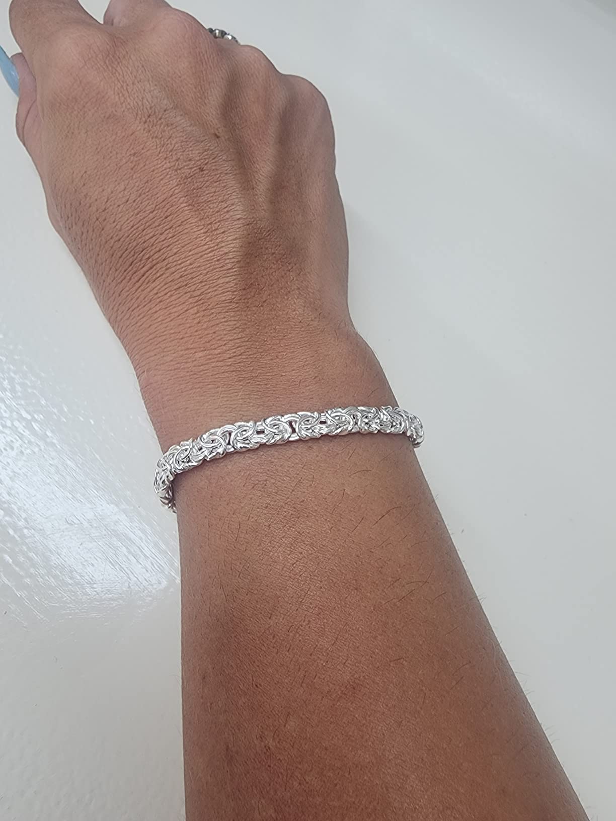 Italian 925 Sterling Silver Byzantine Bracelet for Women customer photo 1
