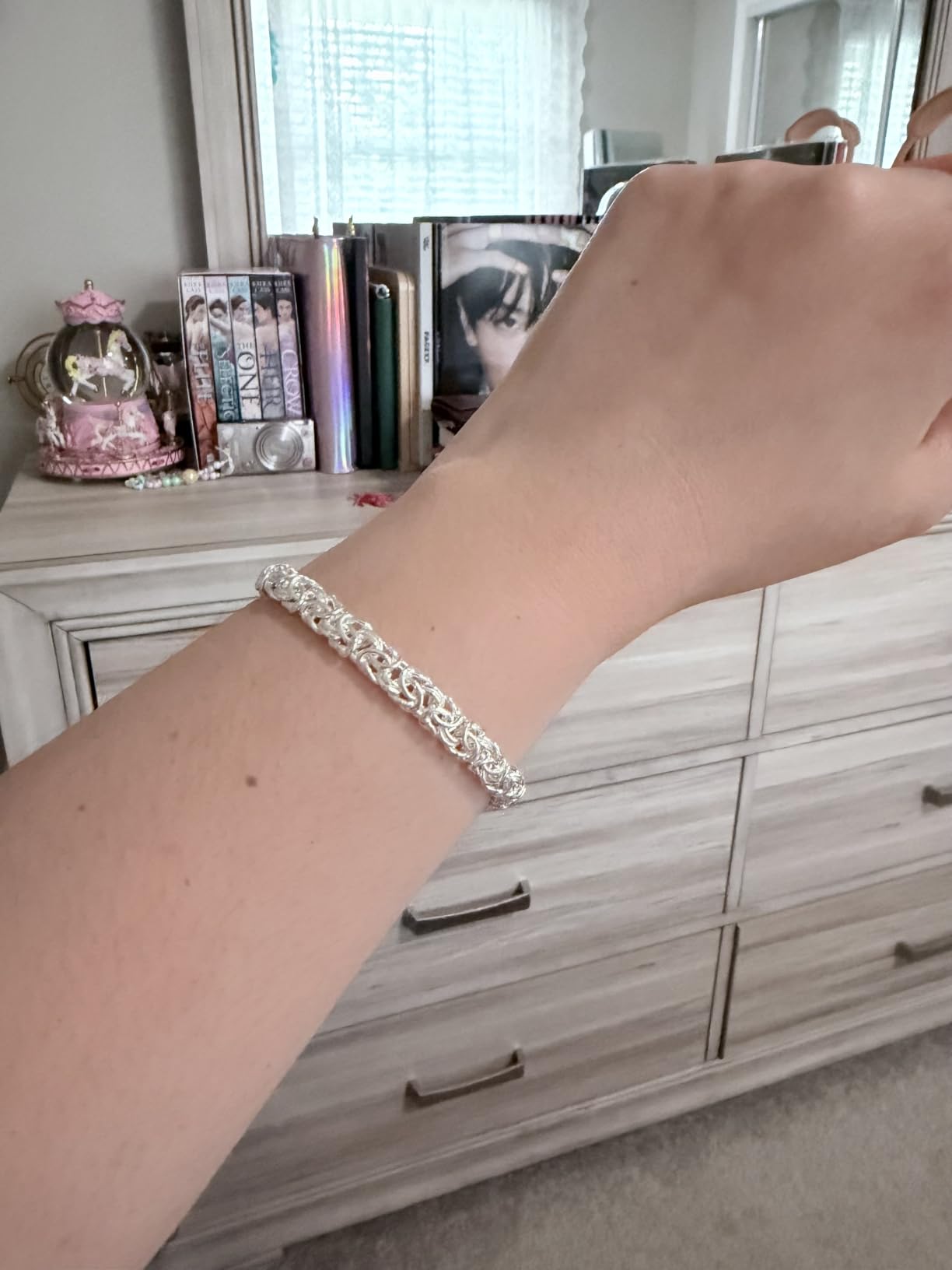 Italian 925 Sterling Silver Byzantine Bracelet for Women customer photo 2