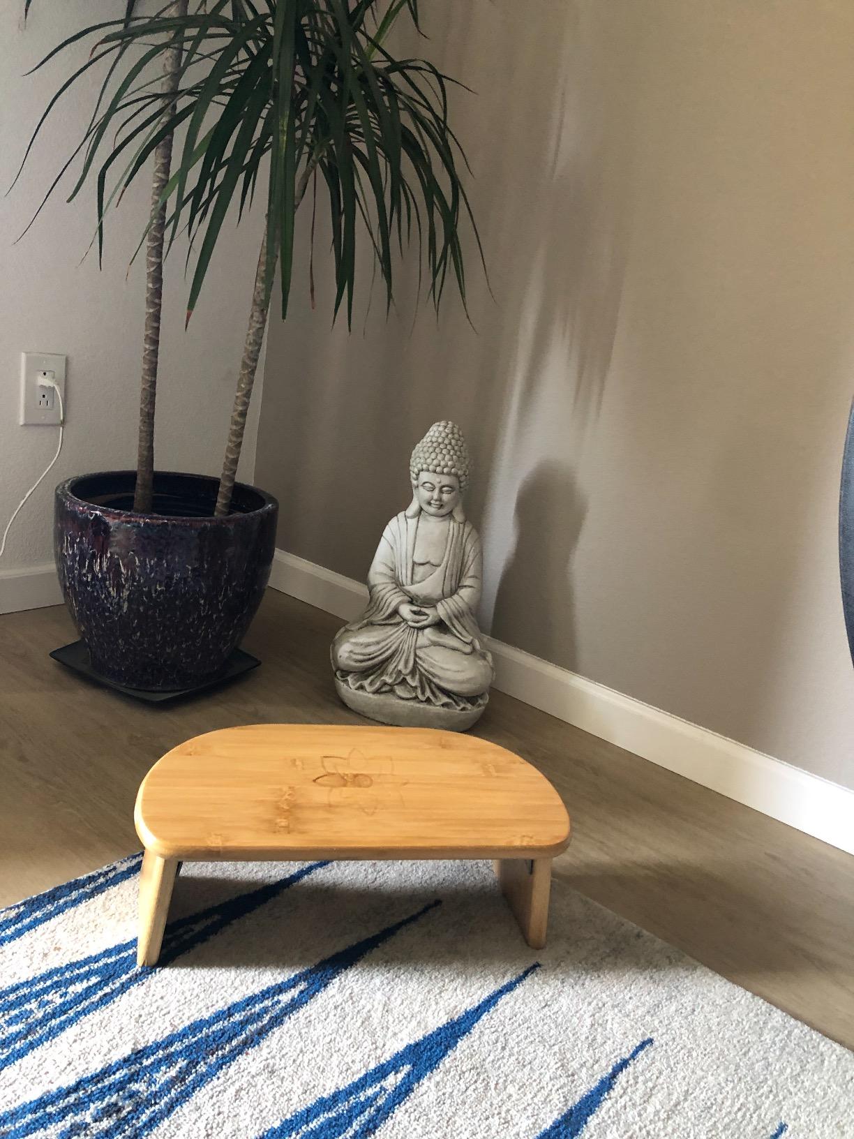 Folding Meditation Bench - Bamboo Kneeling Stool with Locking Magnetic Hinges - Portable Cross Legged Folding Seiza Chair w/Travel Bag customer photo 1