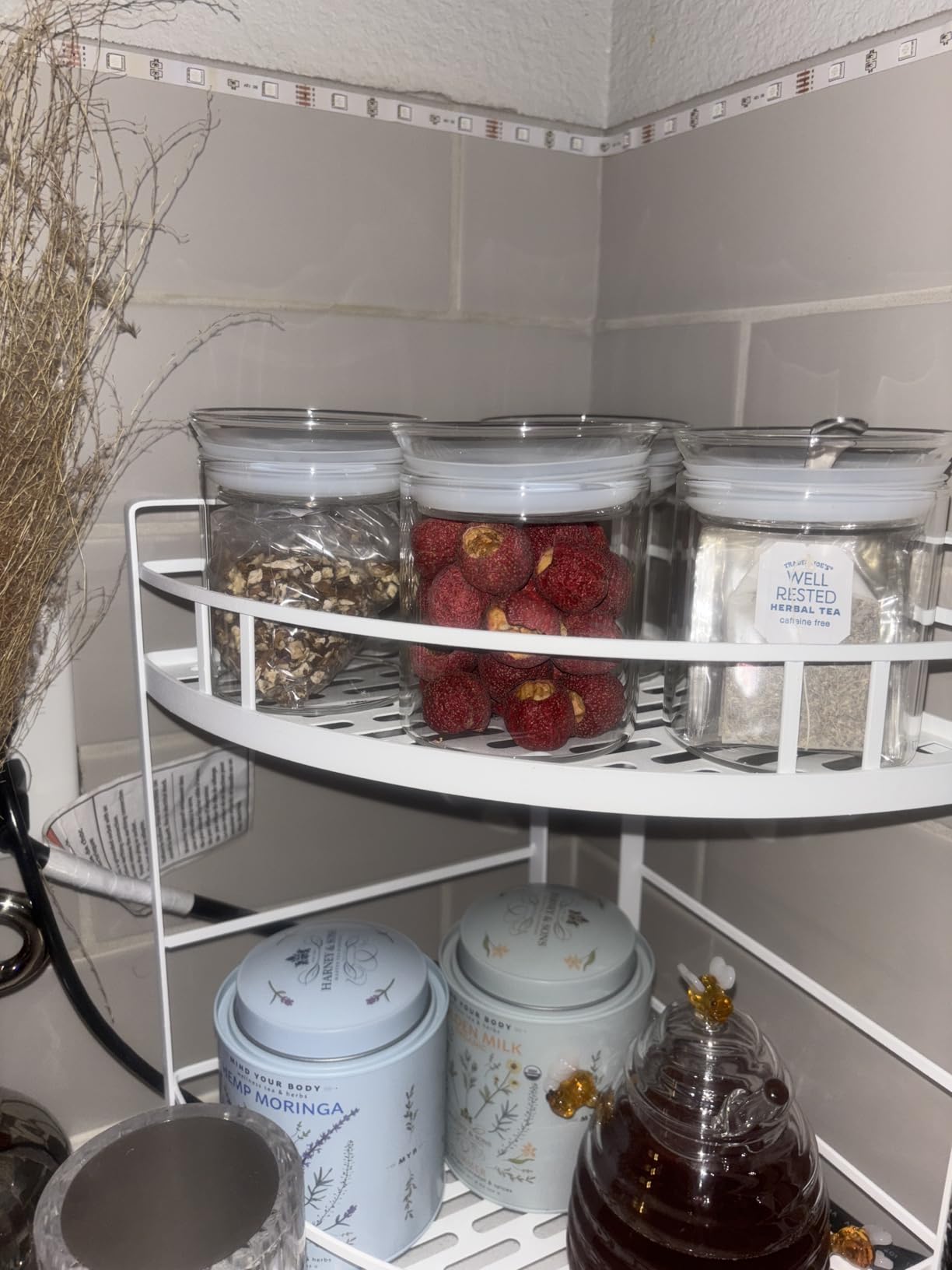 ZENS 10oz Glass Jars with Airtight Lid, 4 Pack Glass Kitchen Canisters Set for Spice, Loose Tea, Small Clear Glass Storage Jars with Labels for Herbs, Sugar | Borosilicate Clear Glass Canisters Set for Spice, Small Tea Jars for loose Tea with Labels for Herbs, Sugar customer photo 2