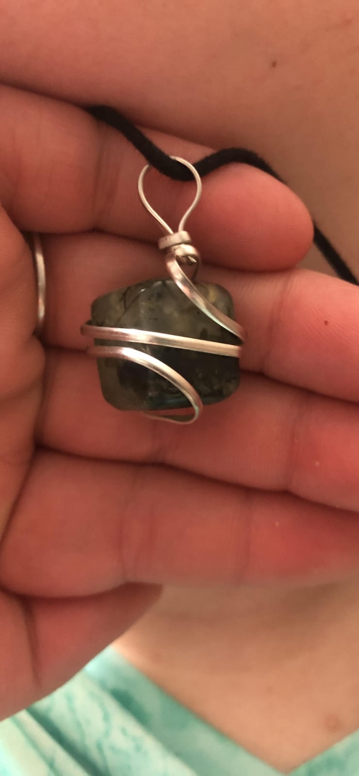 AYANA Prehnite Healing Crystal Pendant Necklace | Heart and Third Eye Chakra | Libra Zodiac Birthstone | Lucky Stone for Healers | Handmade with Ethically Sourced Raw Natural Pure Gemstone customer photo 2