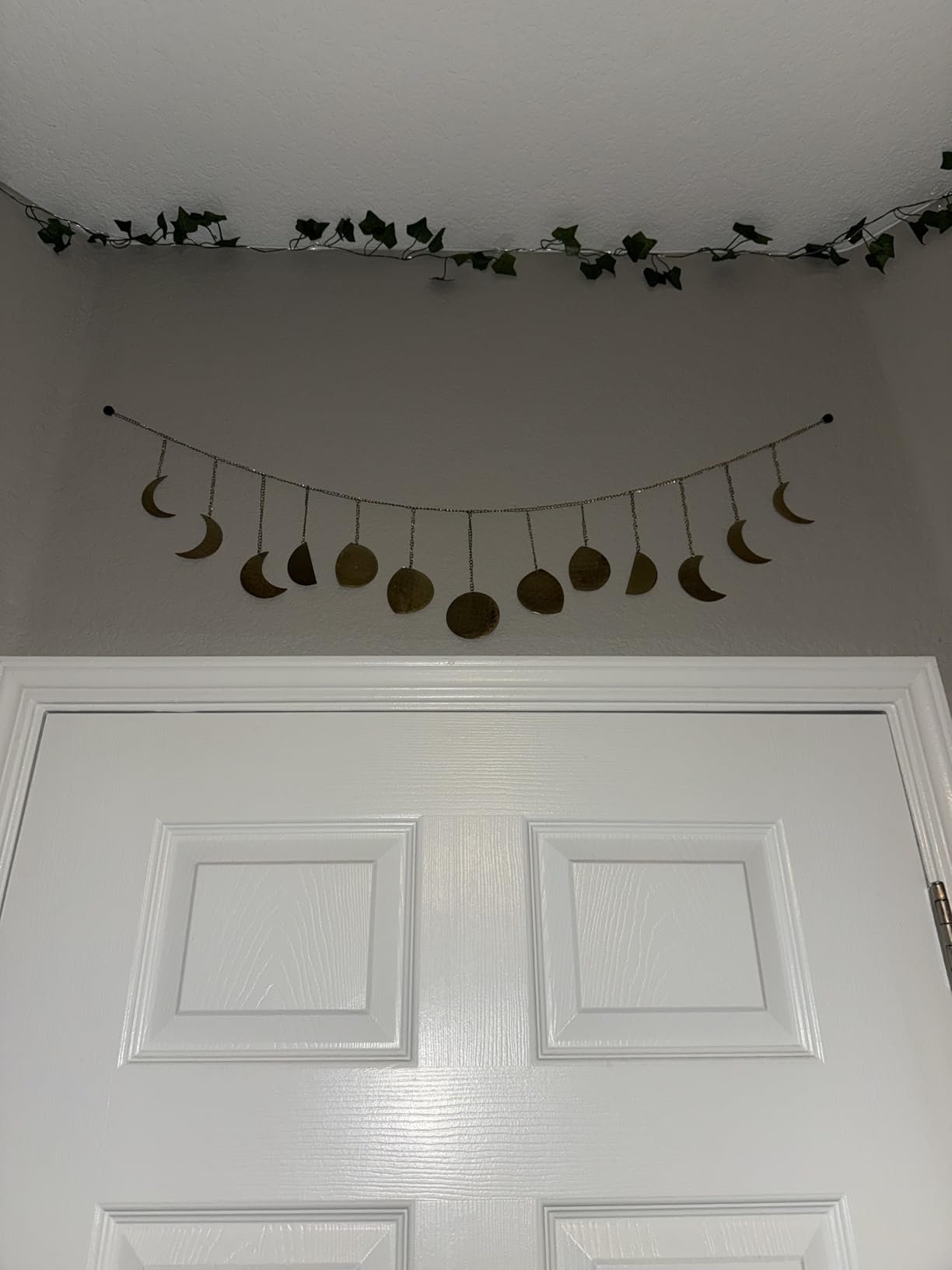 BASE ROOTS Moon Phase Wall Decor, Celestial Décor, Moon Décor & Boho Wall Décor, Gold Wall Art for Bedroom & Living Room, Bohemian Wall Decor, Handmade Hammered Metal 36