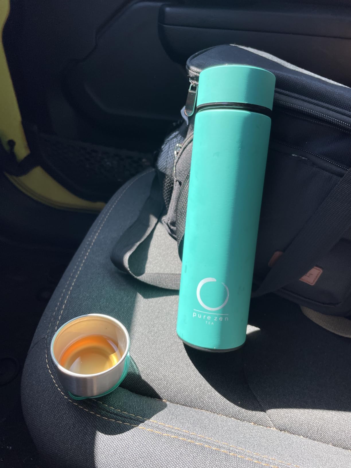 Pure Zen Tea Thermos with Infuser for Hot and Cold Infusions - Stainless Steel - Tea Infuser Bottle - Leakproof Travel Mug with Filter - 15oz - Blue customer photo 1