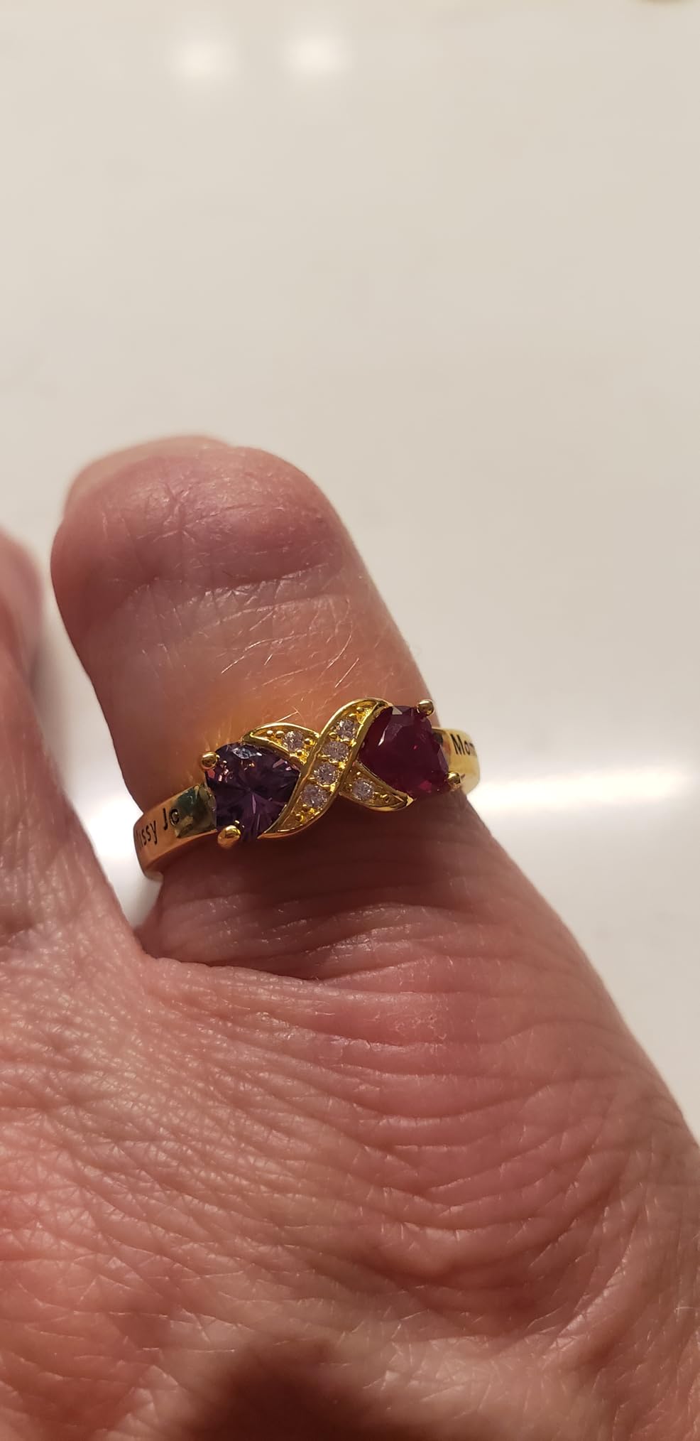 Mom Ring Mothers Day Gifts Personalized Mother Rings for Women with 2 Birthstones Infinity Promise Rings Custom 2 Name Rings Gifts for Grandmother customer photo 2